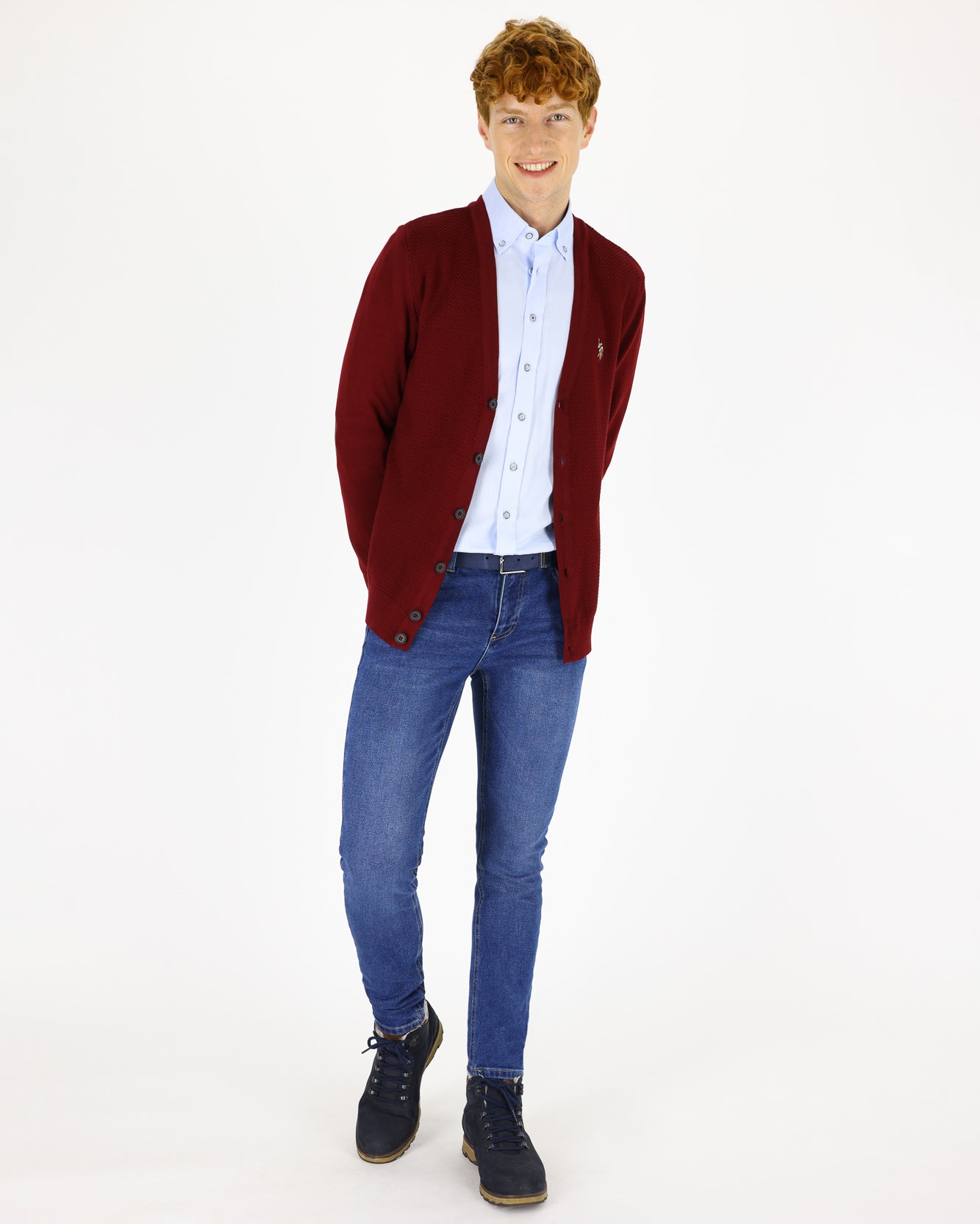 Red Knitting Cardigan U.S. Polo Assn.