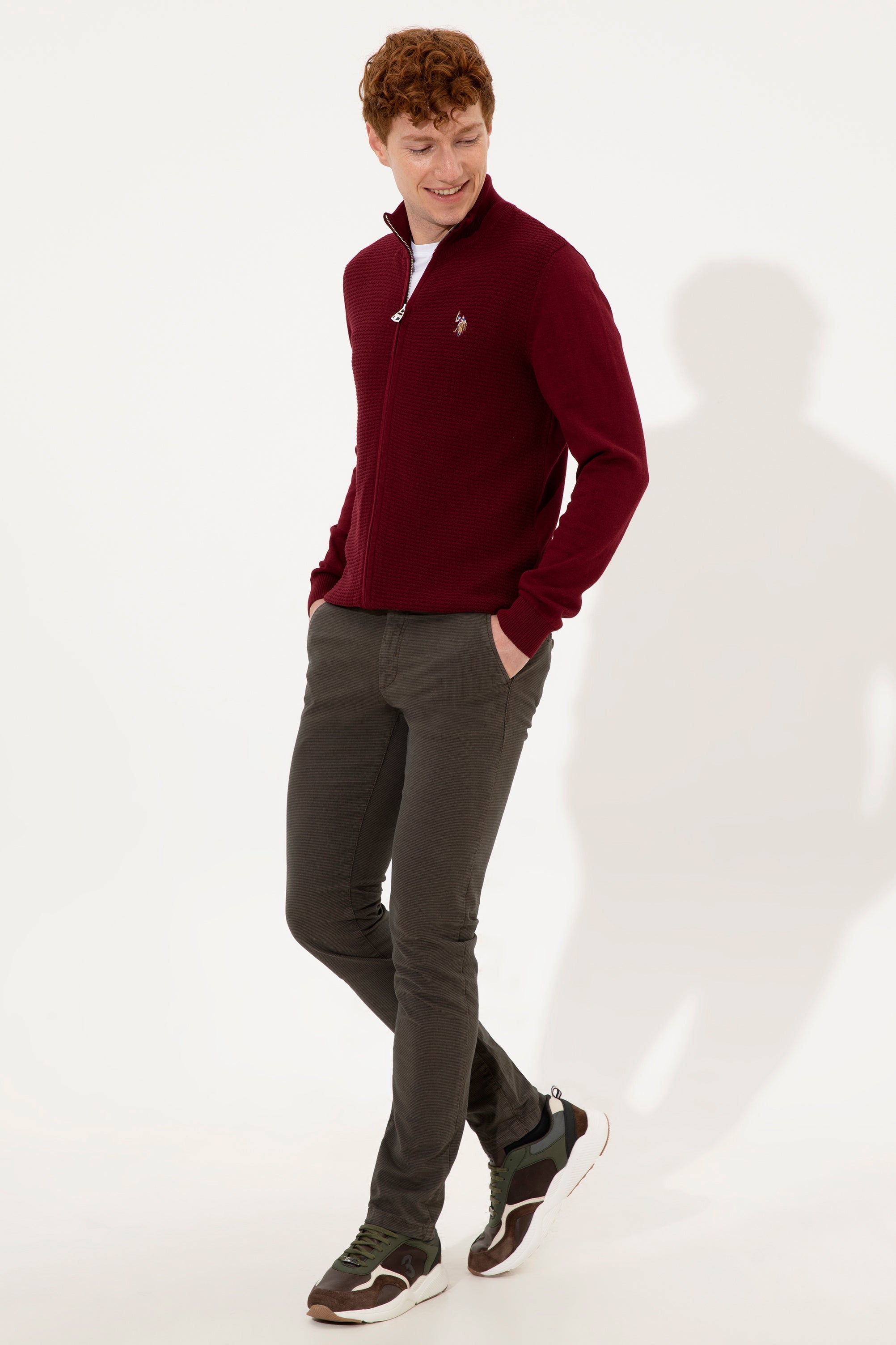 Red Knitting Cardigan U.S. Polo Assn.