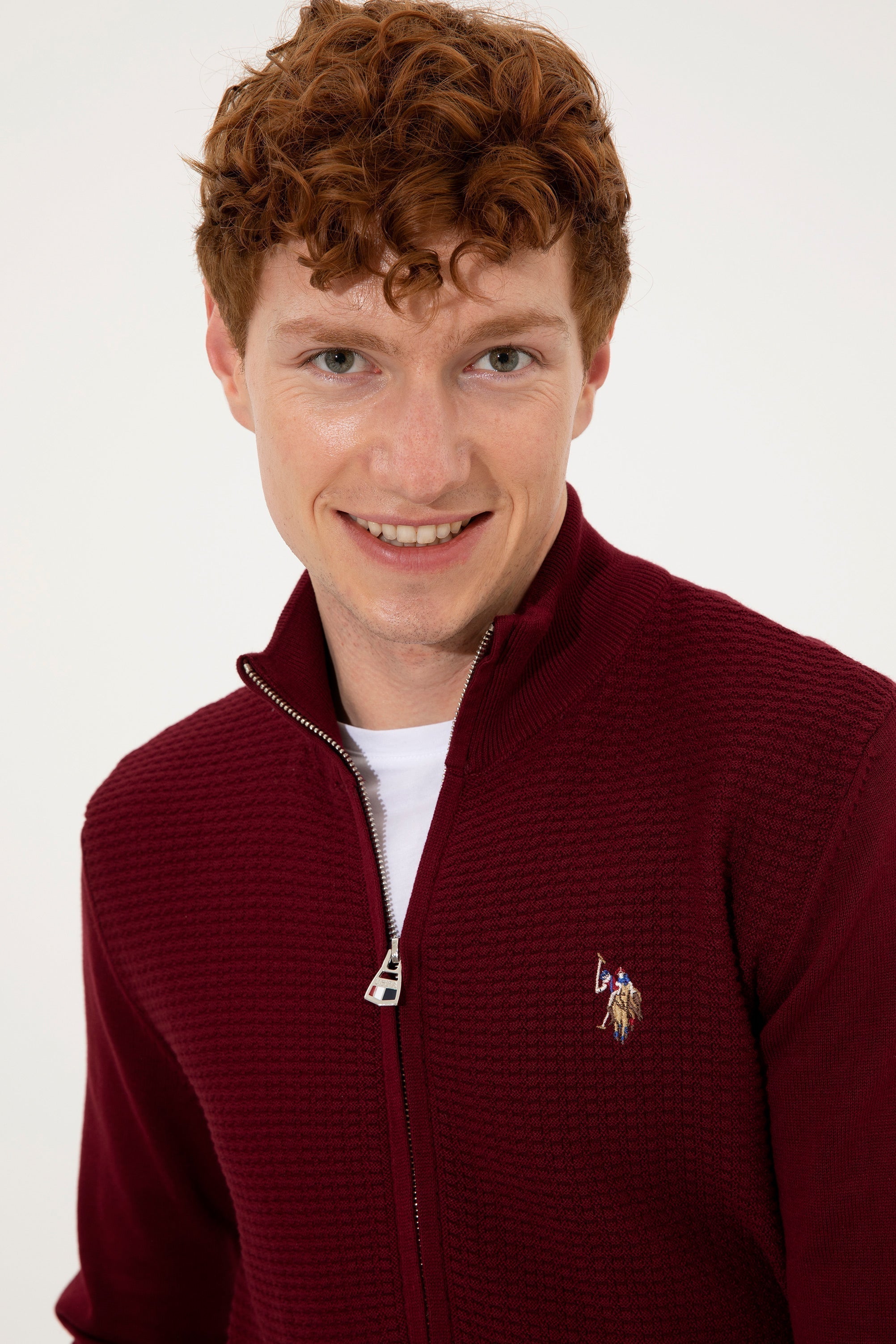 Red Knitting Cardigan U.S. Polo Assn.