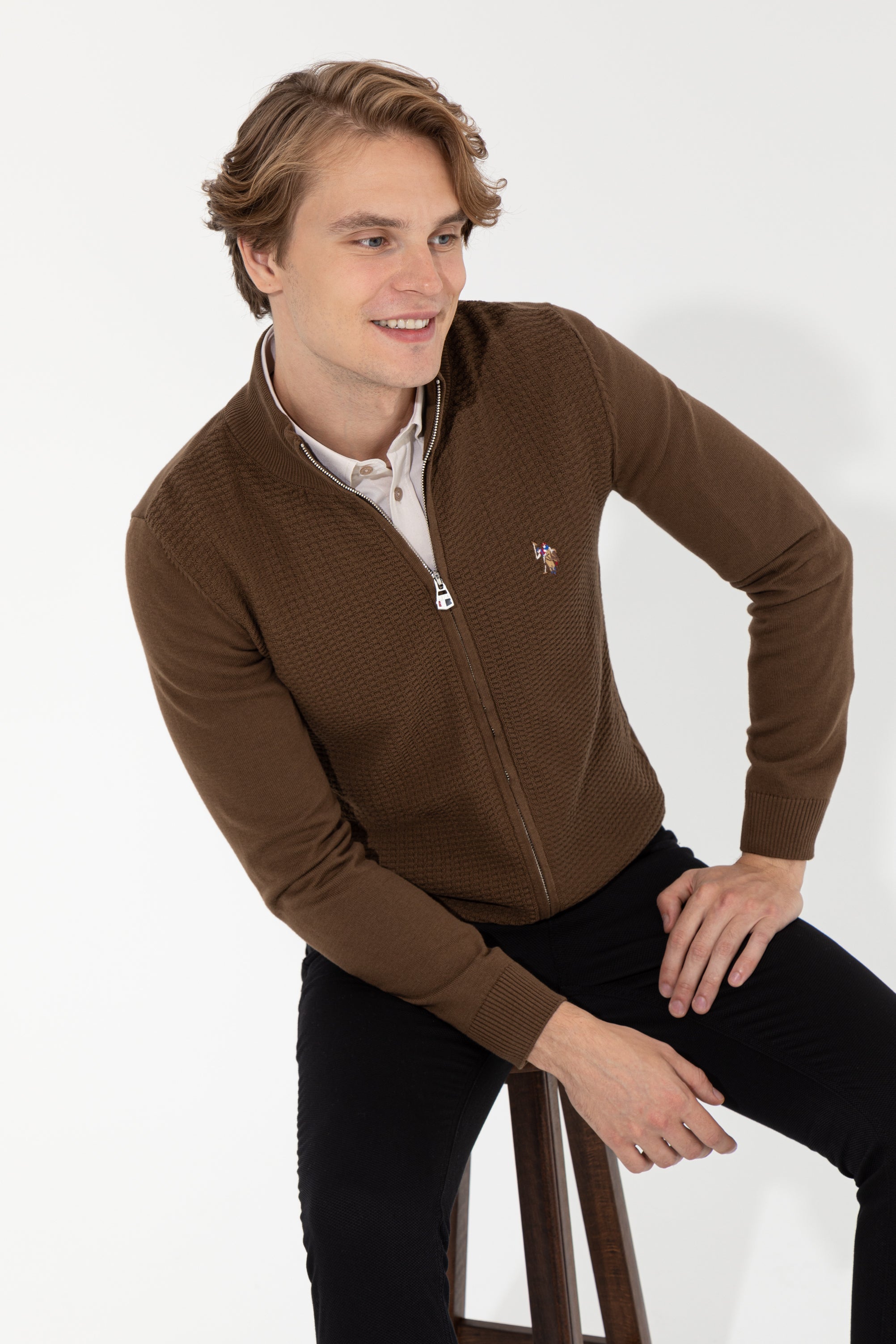 Brown Knitting Cardigan U.S. Polo Assn.