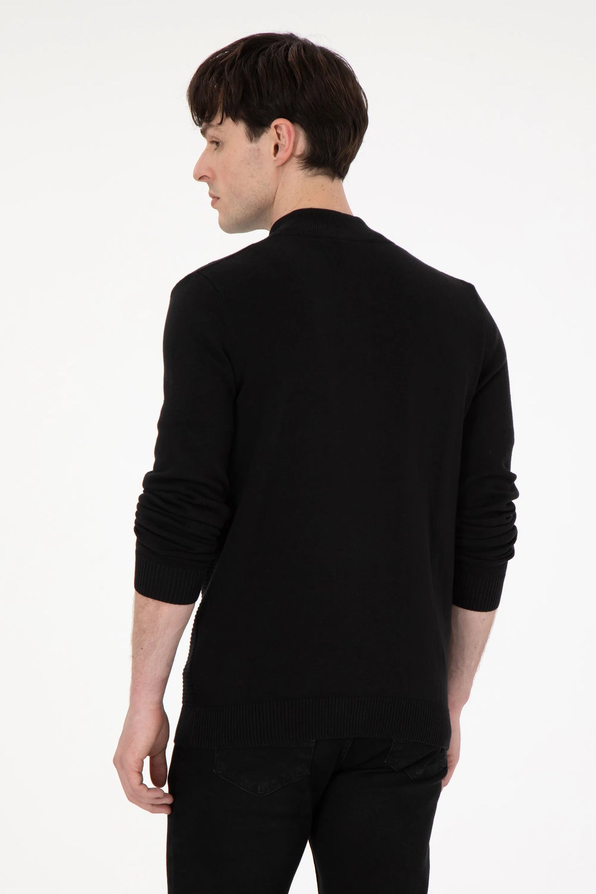U.S. Polo Assn. Black Men Black Zip Through Knitted Cardigan SKU: G081SZ0TH0 1920466_VR046 Image 05