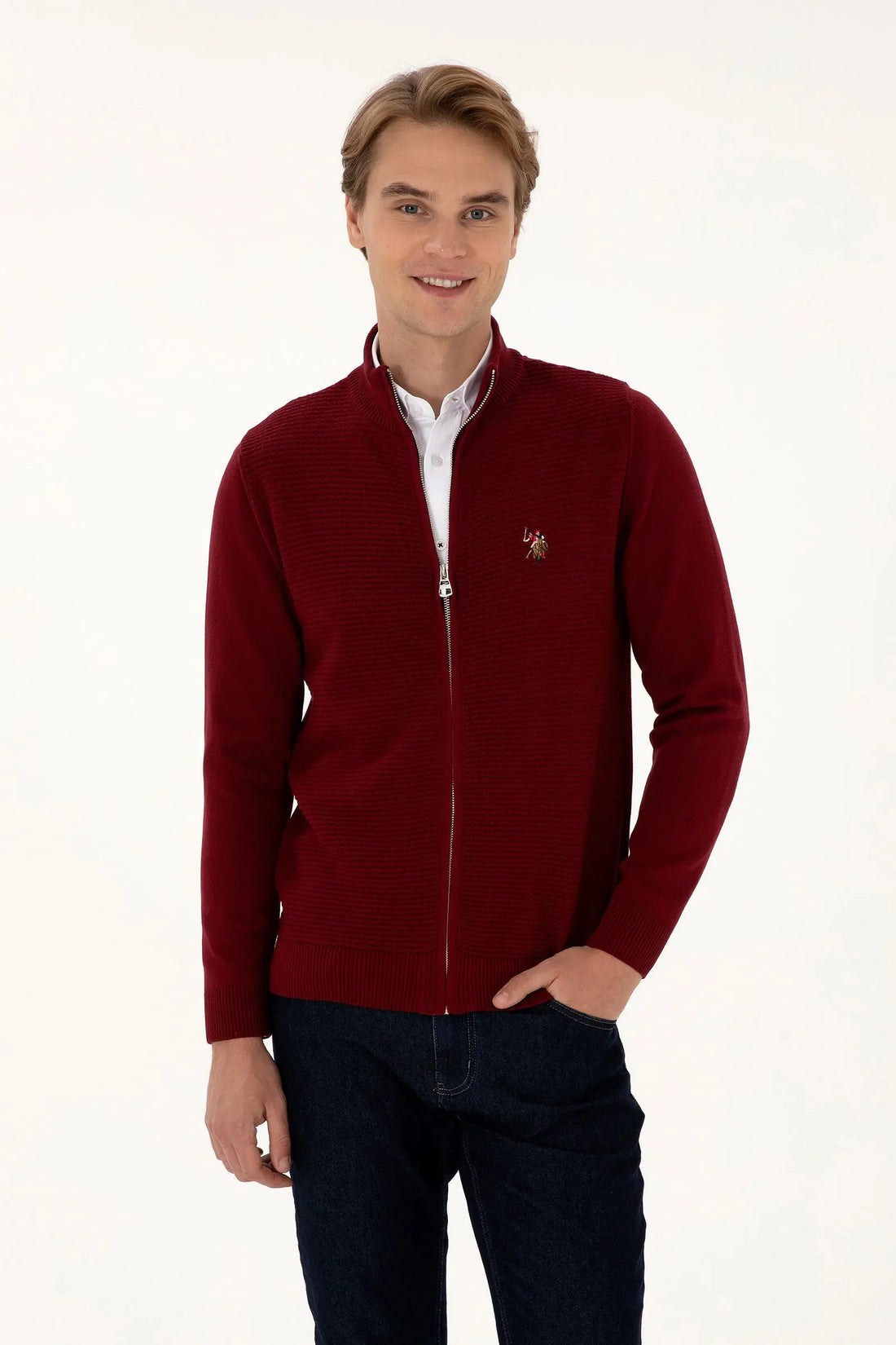 U.S. Polo Assn._Bordeaux_Bordeaux Knitting Cardigan_G081SZ0TH0 2227188_VR014_01