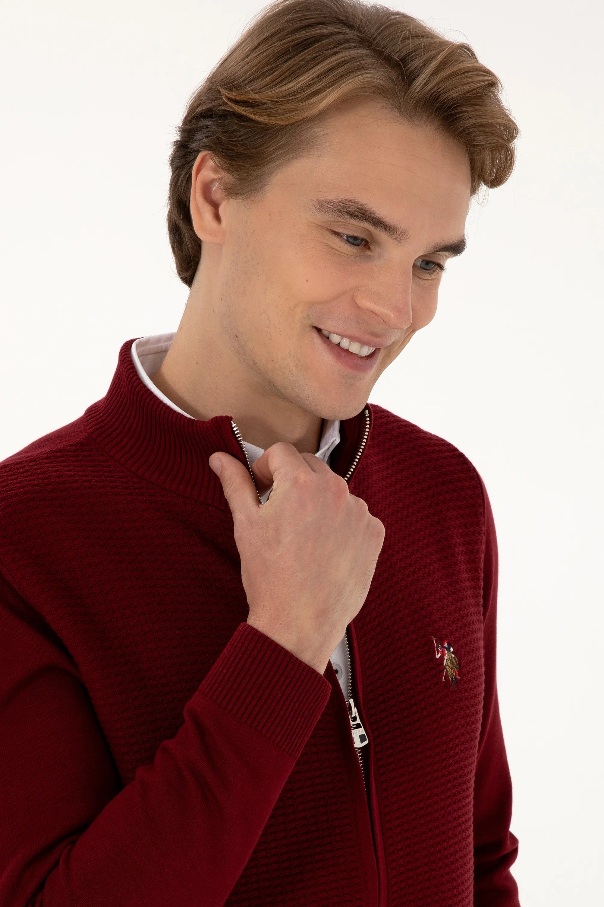 U.S. Polo Assn._Bordeaux_Bordeaux Zip Up Cardigan_G081SZ0TH0 2227188_VR014_02
