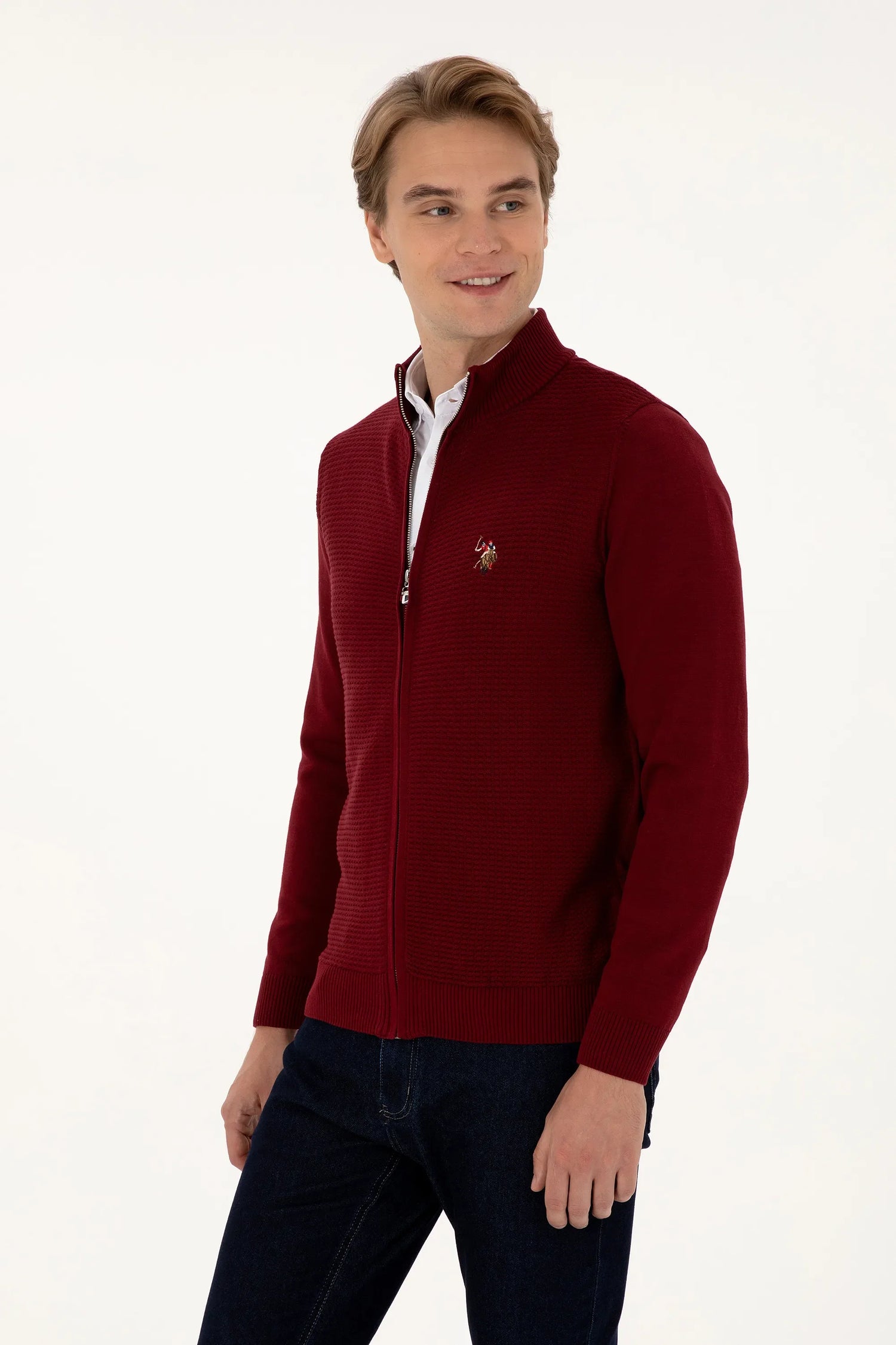 U.S. Polo Assn._Bordeaux_Bordeaux Knitting Cardigan_G081SZ0TH0 2227188_VR014_03