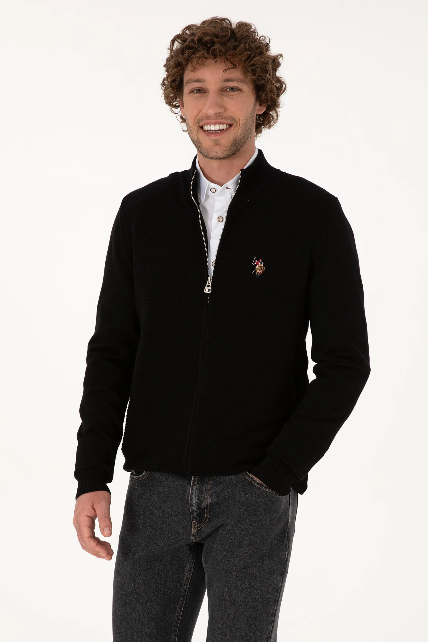 U.S. Polo Assn._Black_Black Knitting Cardigan_G081SZ0TH0 2227188_VR046_03