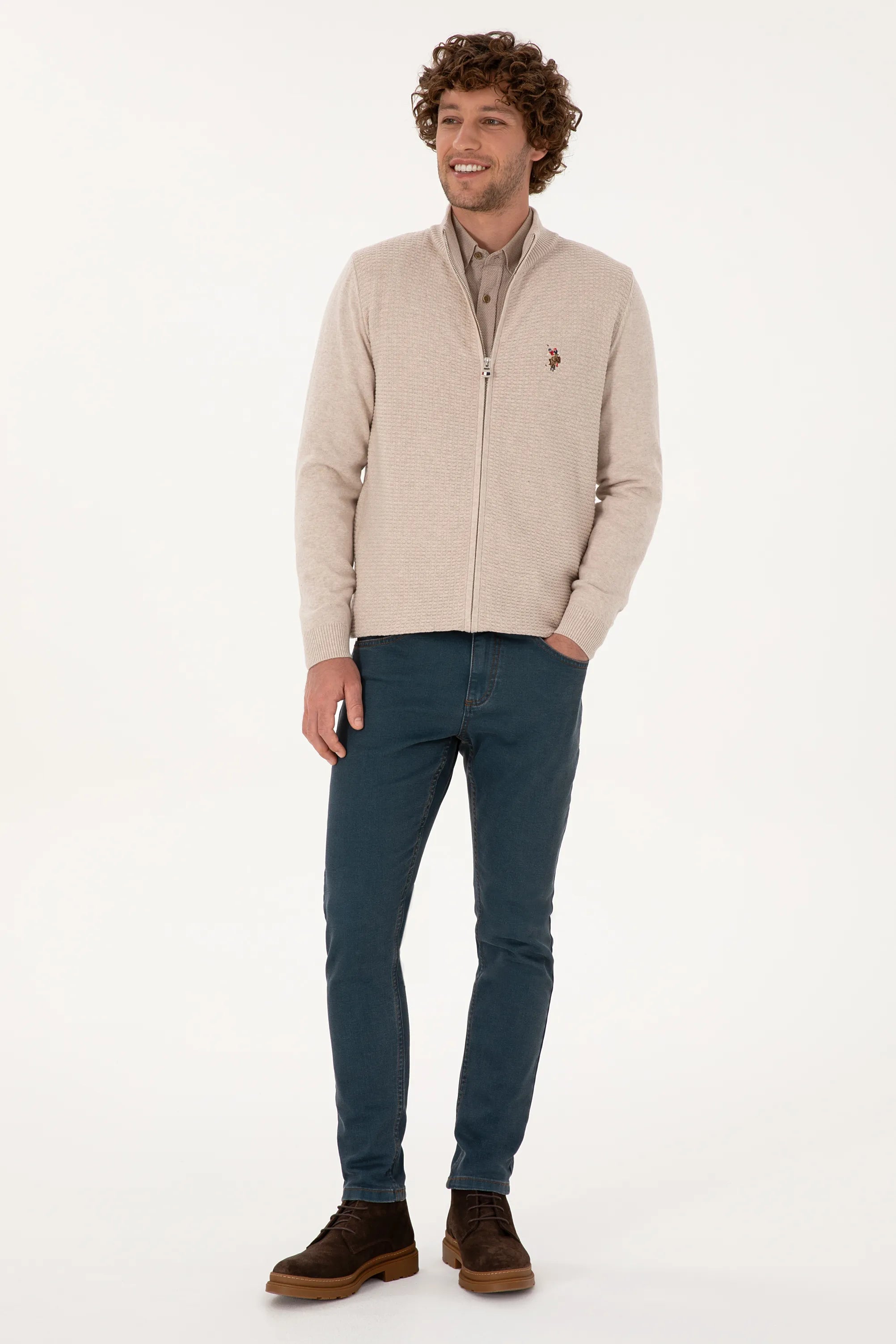 U.S. Polo Assn._Stone Melange_Stone Melange Zip Up Cardigan_G081SZ0TH0 2227188_VR225_04