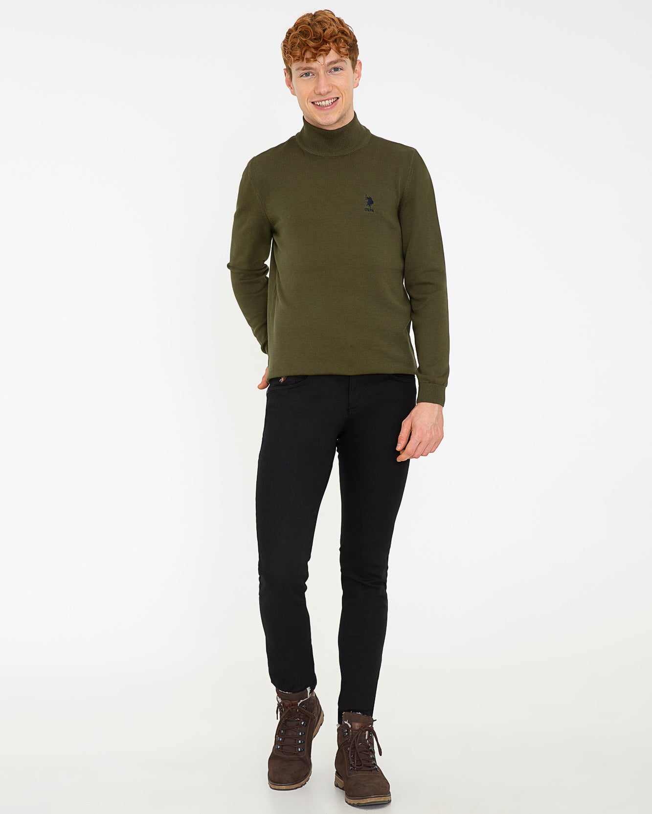 Kaki Knitting Jumper U.S. Polo Assn.