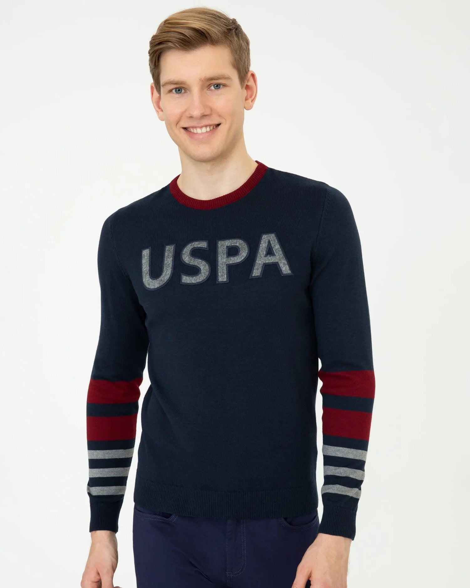 Dark Blue Knitting Jumper - BEVAVA