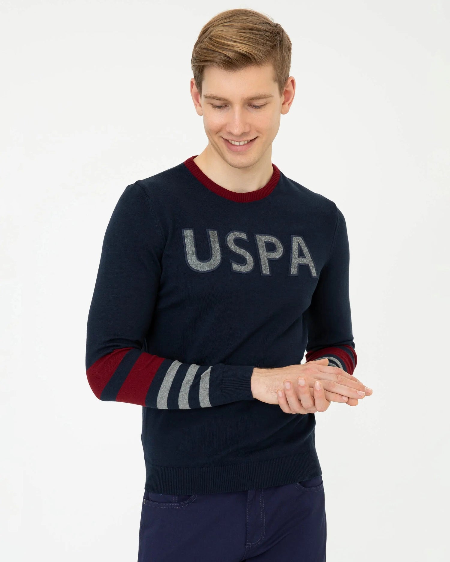 Dark Blue Knitting Jumper - BEVAVA