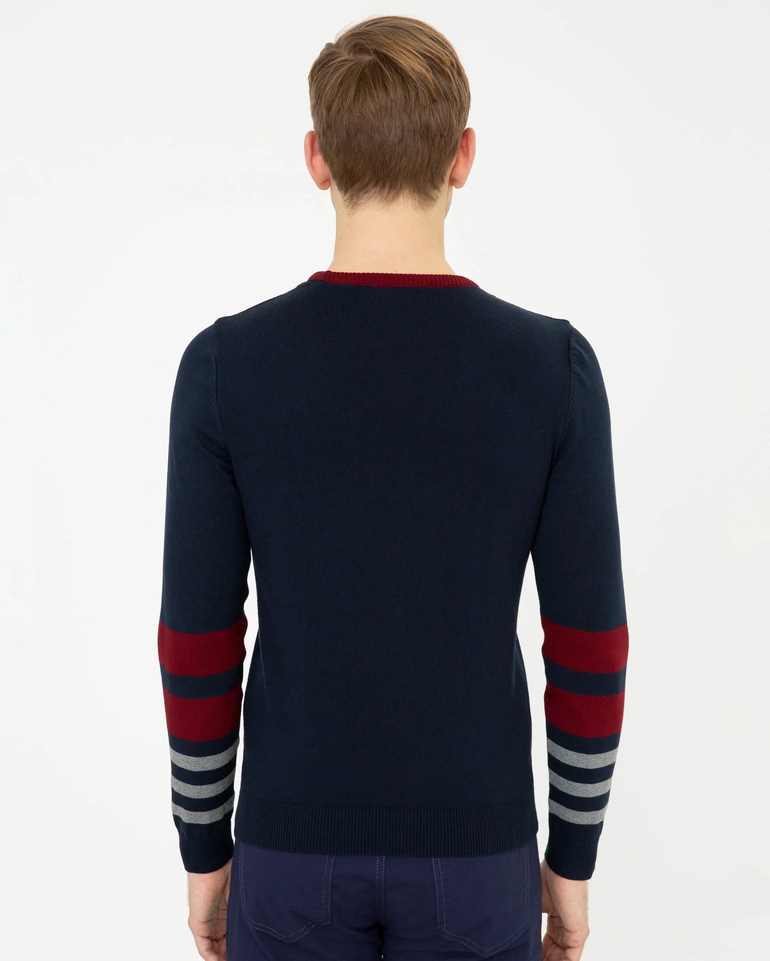 Dark Blue Knitting Jumper - BEVAVA