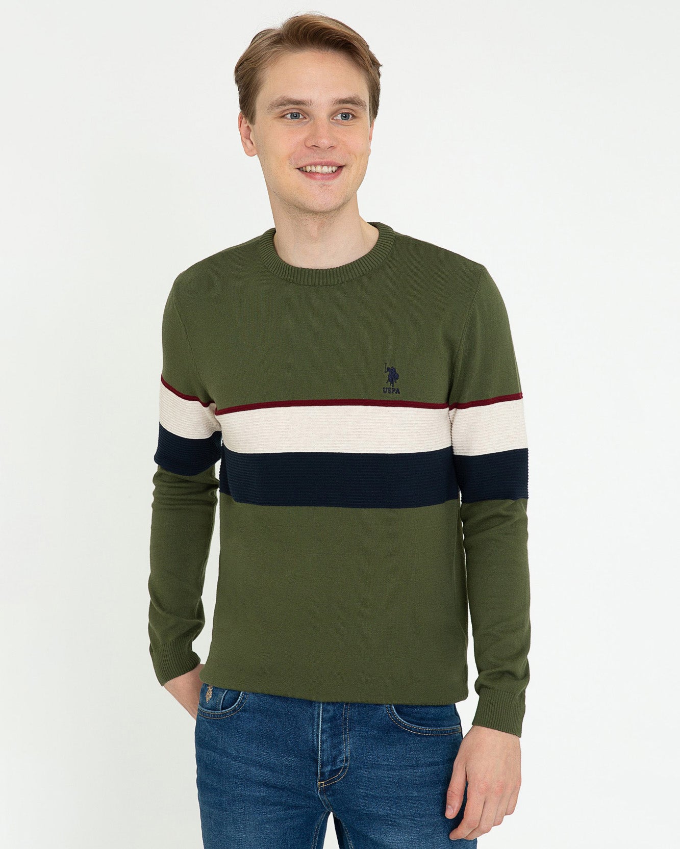 Kaki Knitting Jumper U.S. Polo Assn.