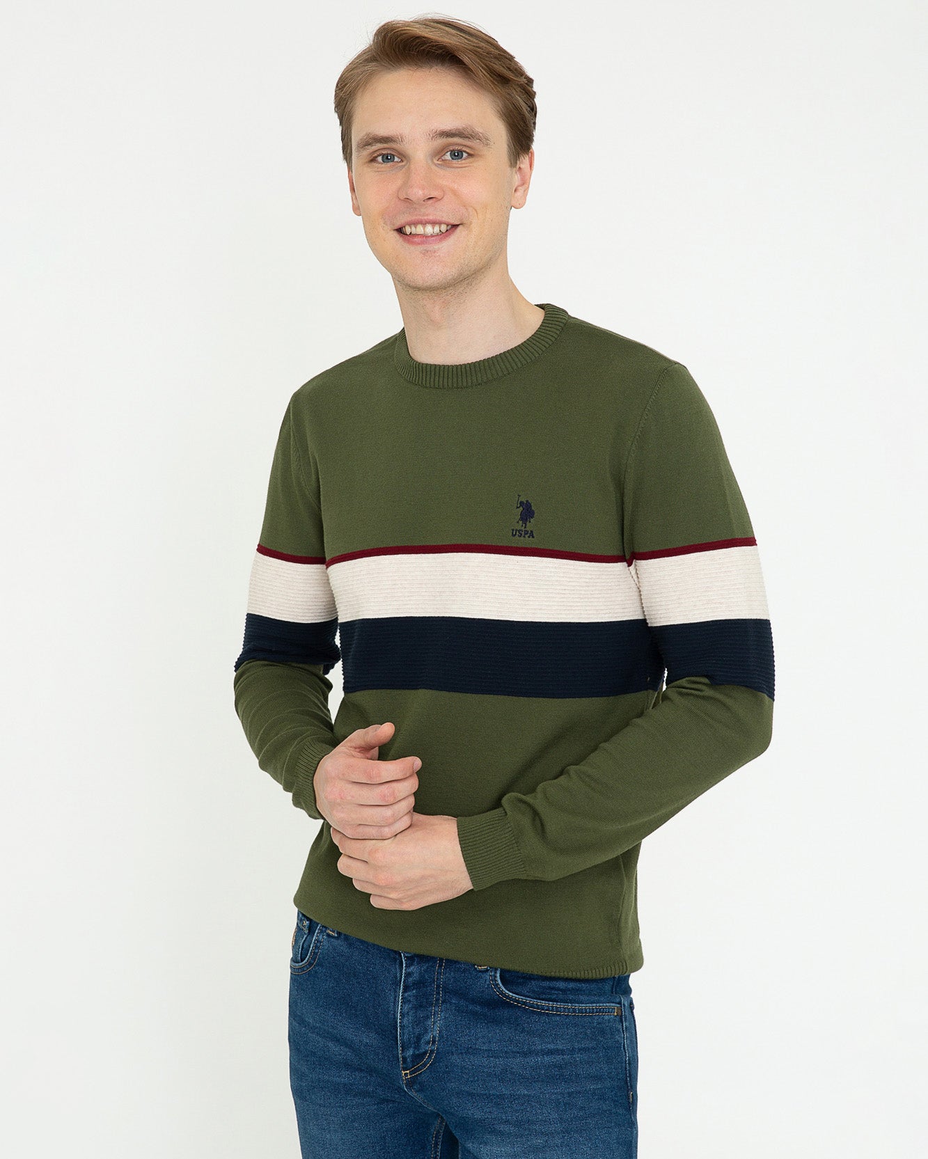 Kaki Knitting Jumper U.S. Polo Assn.