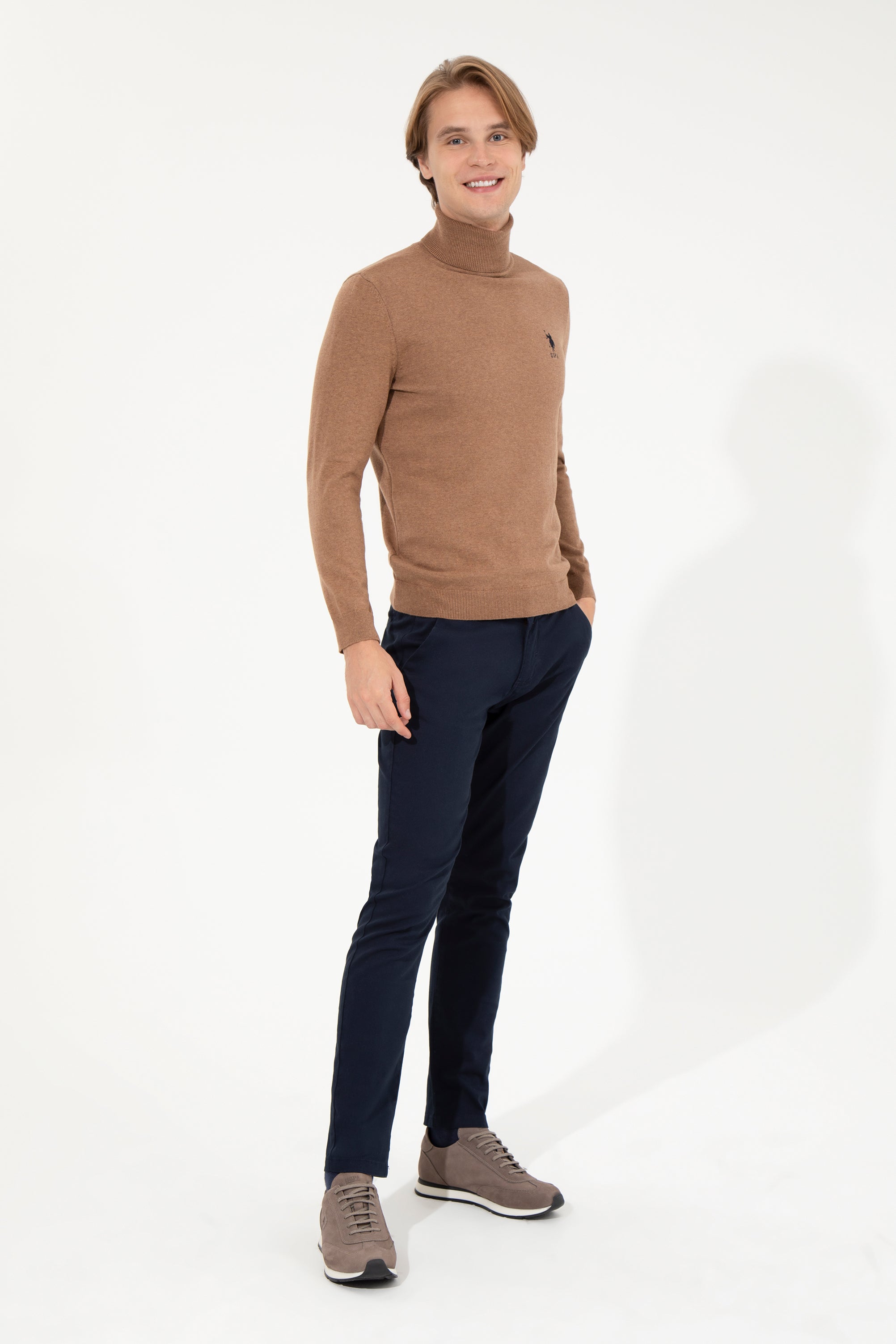 Brown Knitting Jumper U.S. Polo Assn.