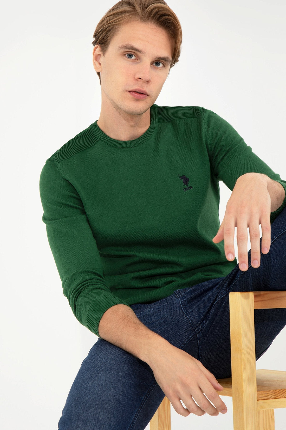 Green Knitting Jumper U.S. Polo Assn.