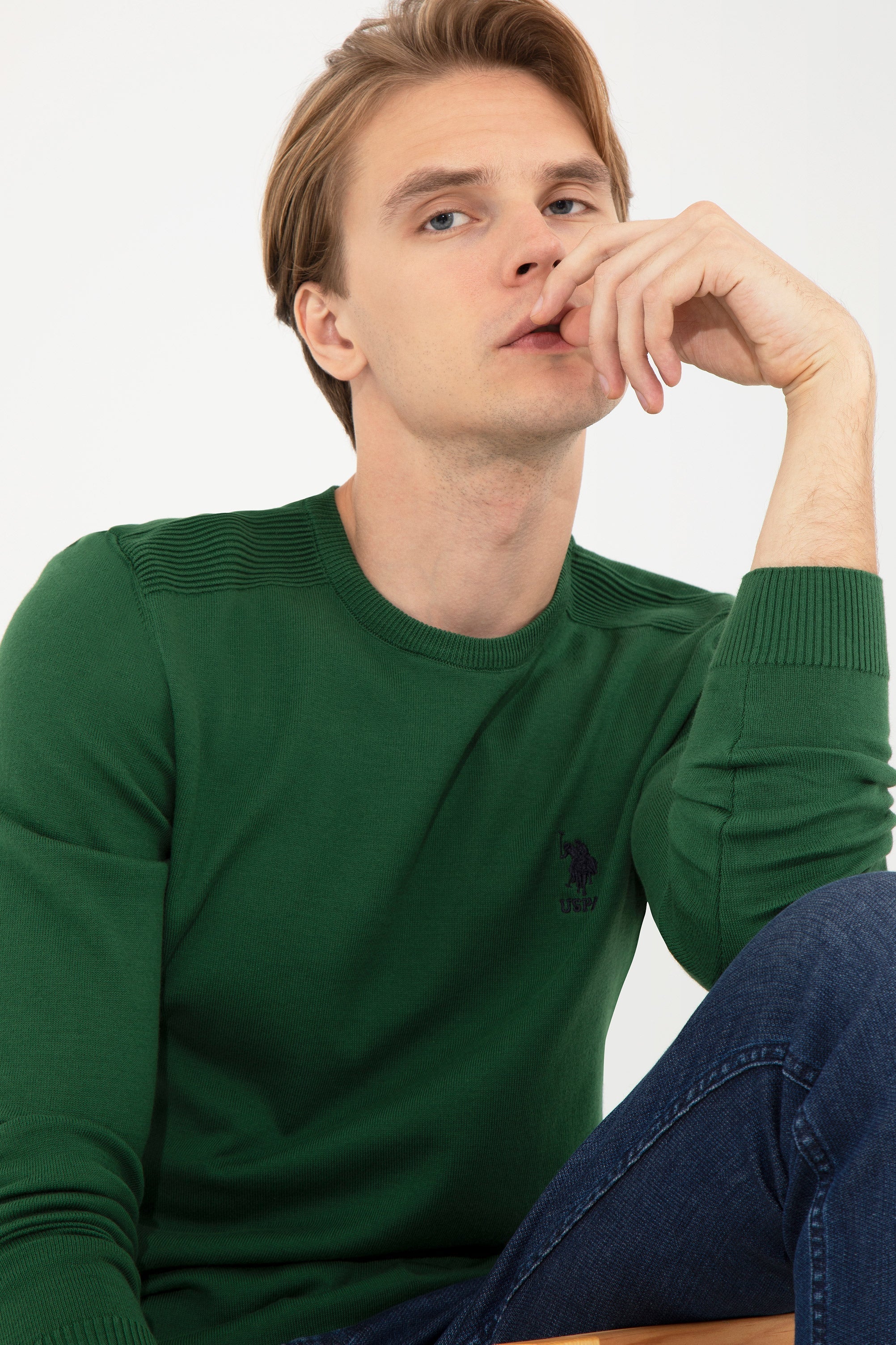 Green Knitting Jumper U.S. Polo Assn.