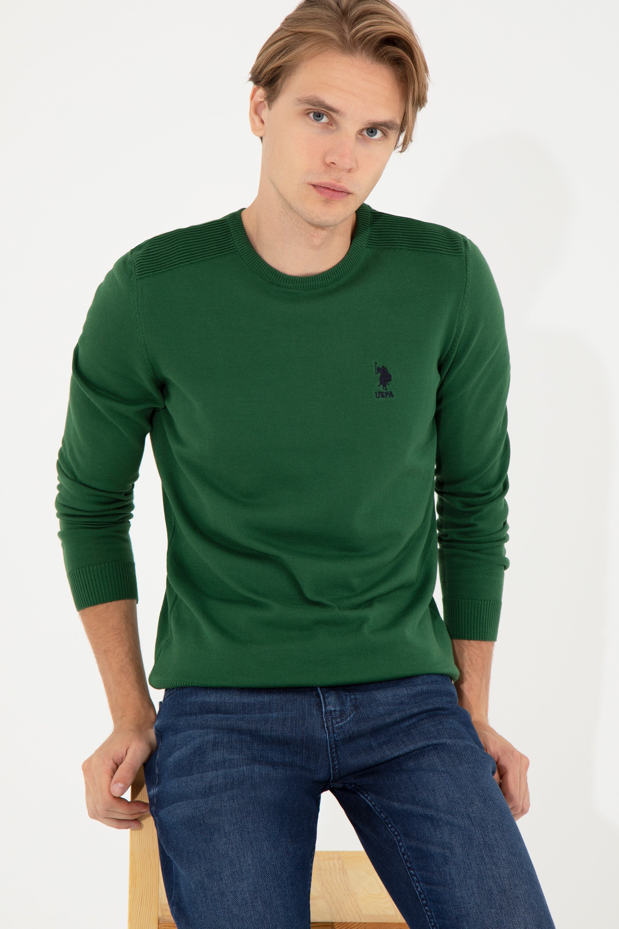 Green Knitting Jumper U.S. Polo Assn.