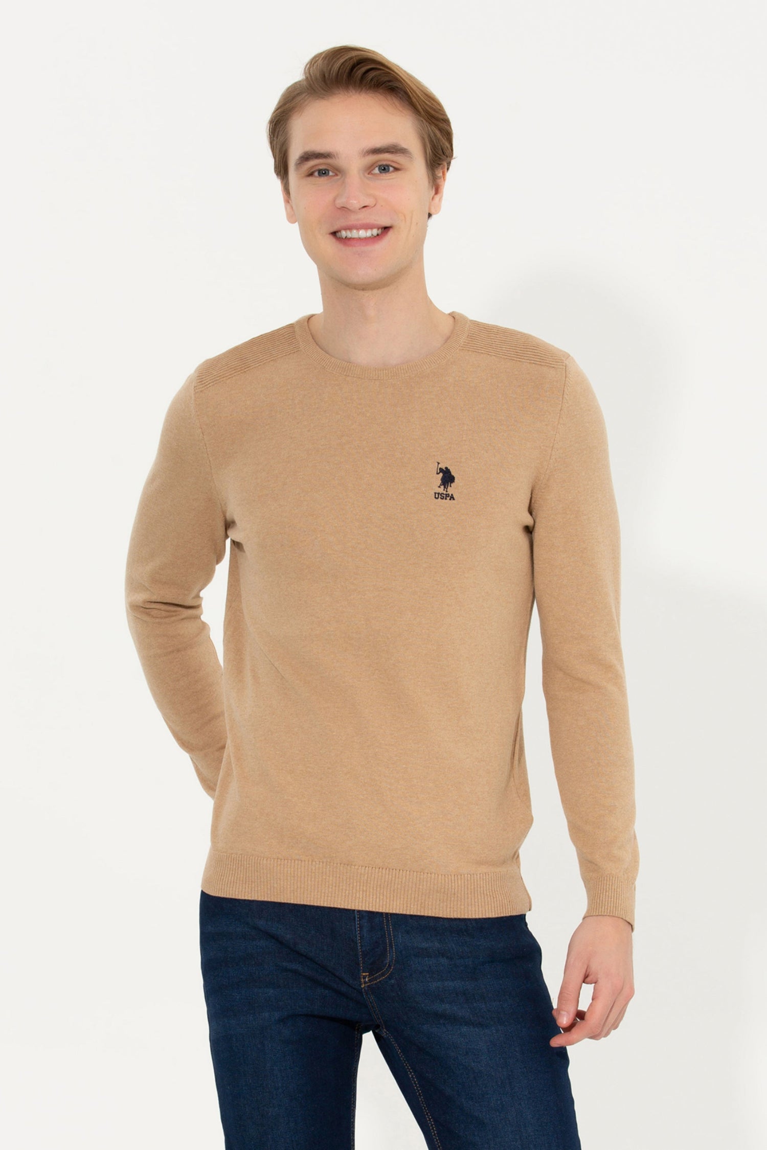Beige Knitting Jumper U.S. Polo Assn.
