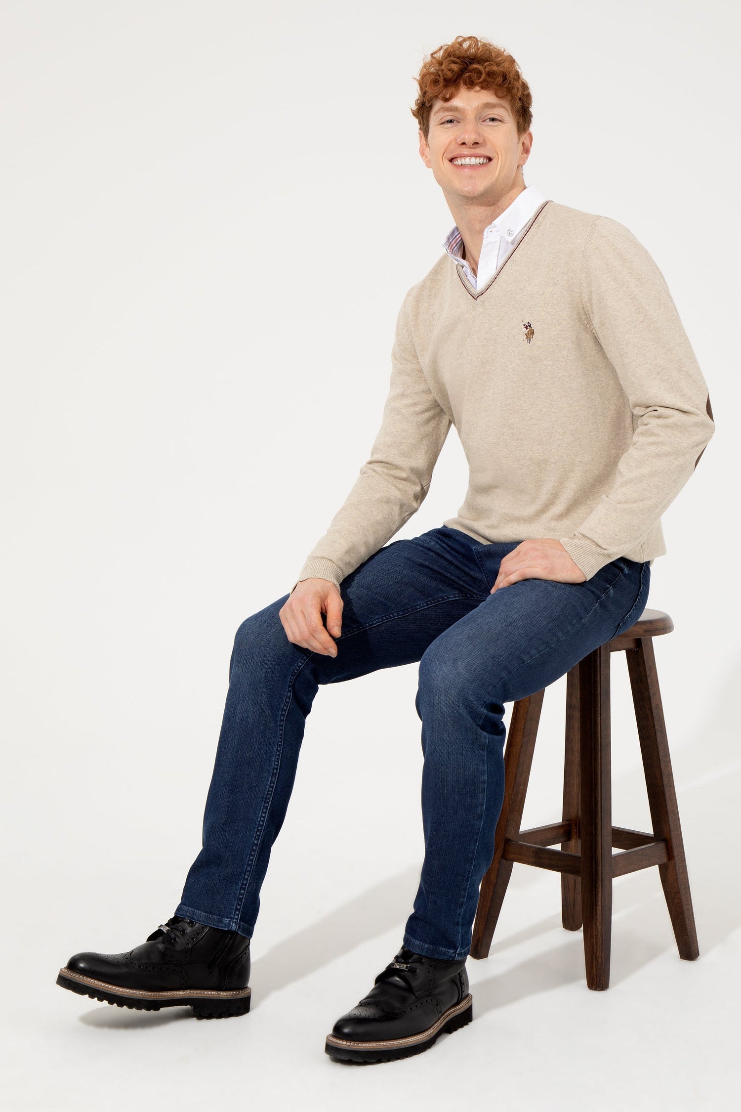 Beige Knitting Jumper U.S. Polo Assn.