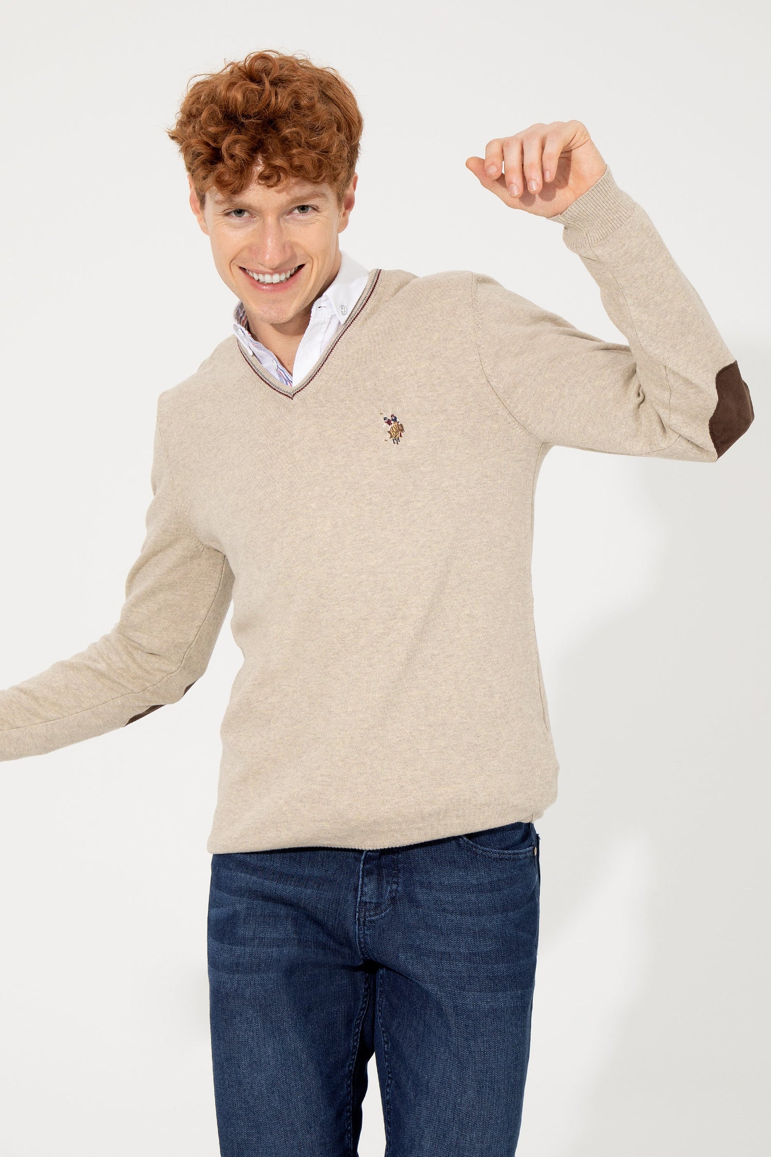 Beige Knitting Jumper U.S. Polo Assn.