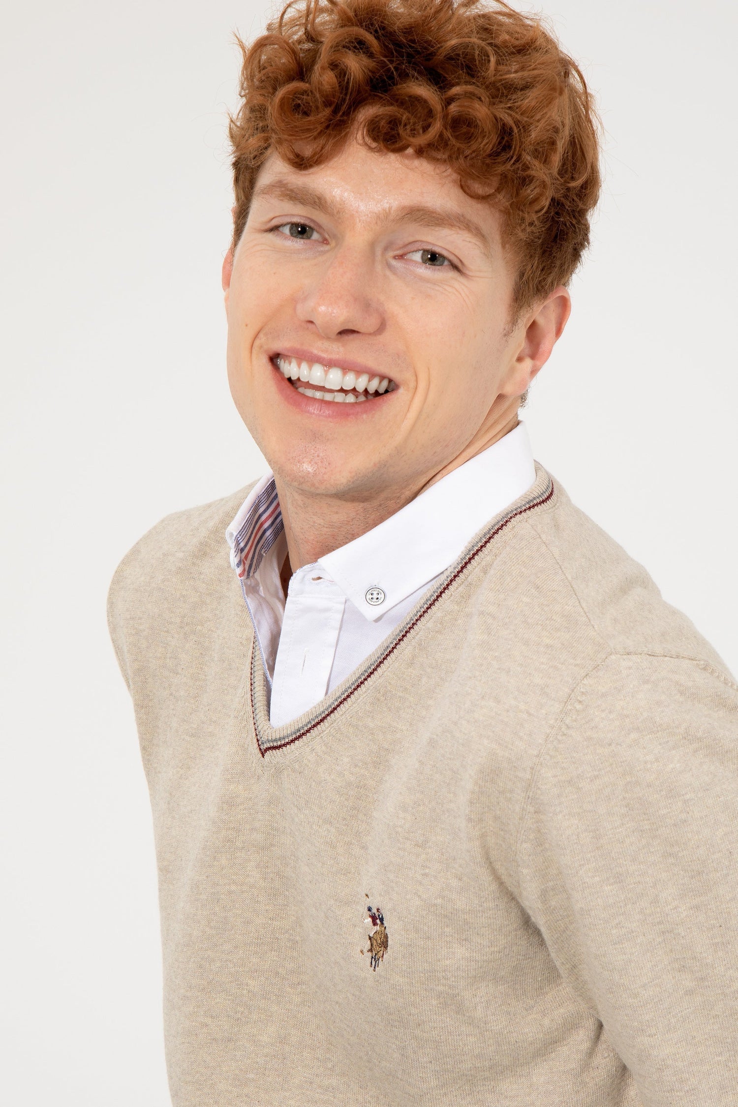 Beige Knitting Jumper U.S. Polo Assn.