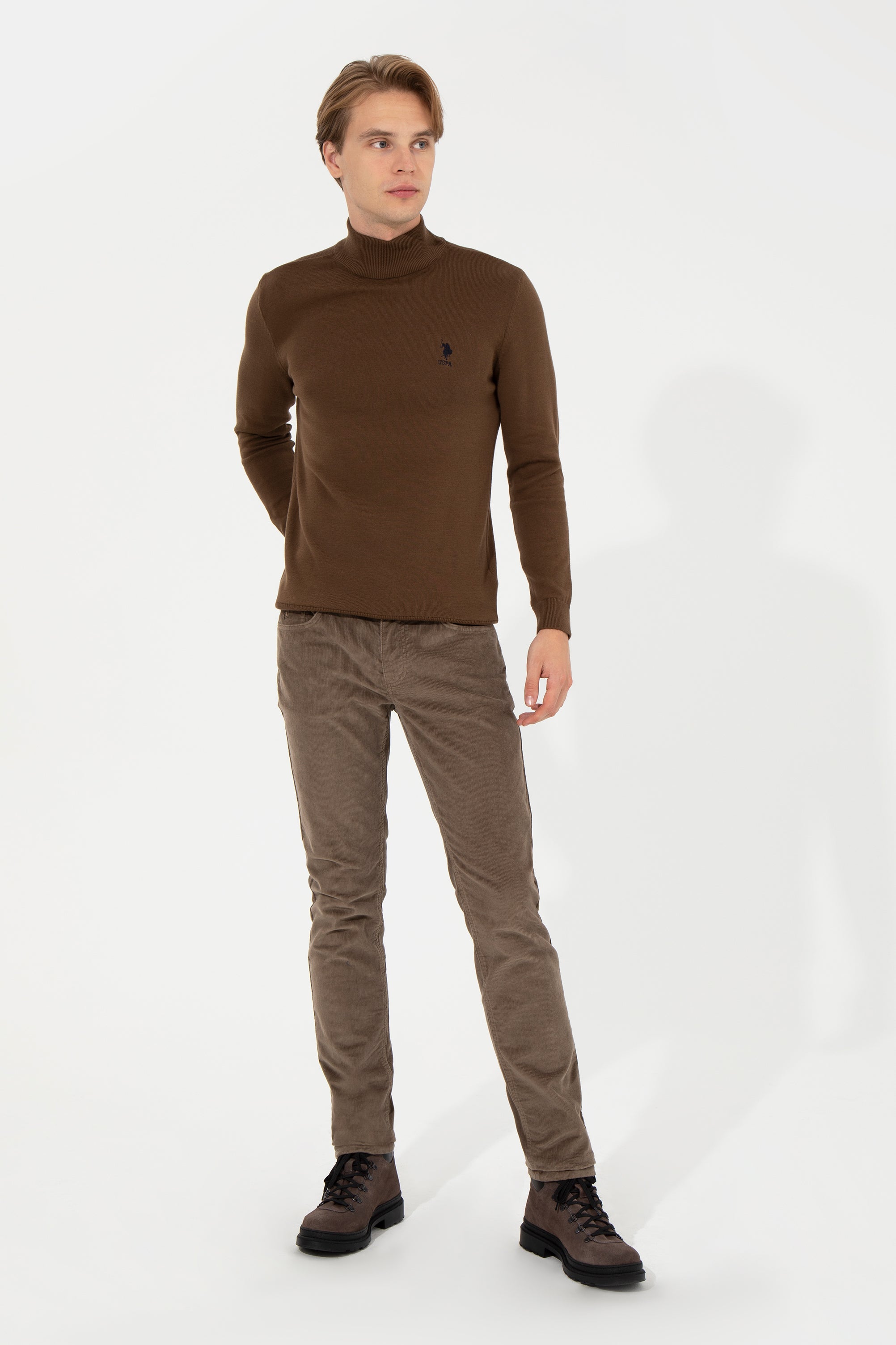 Brown Knitting Jumper U.S. Polo Assn.