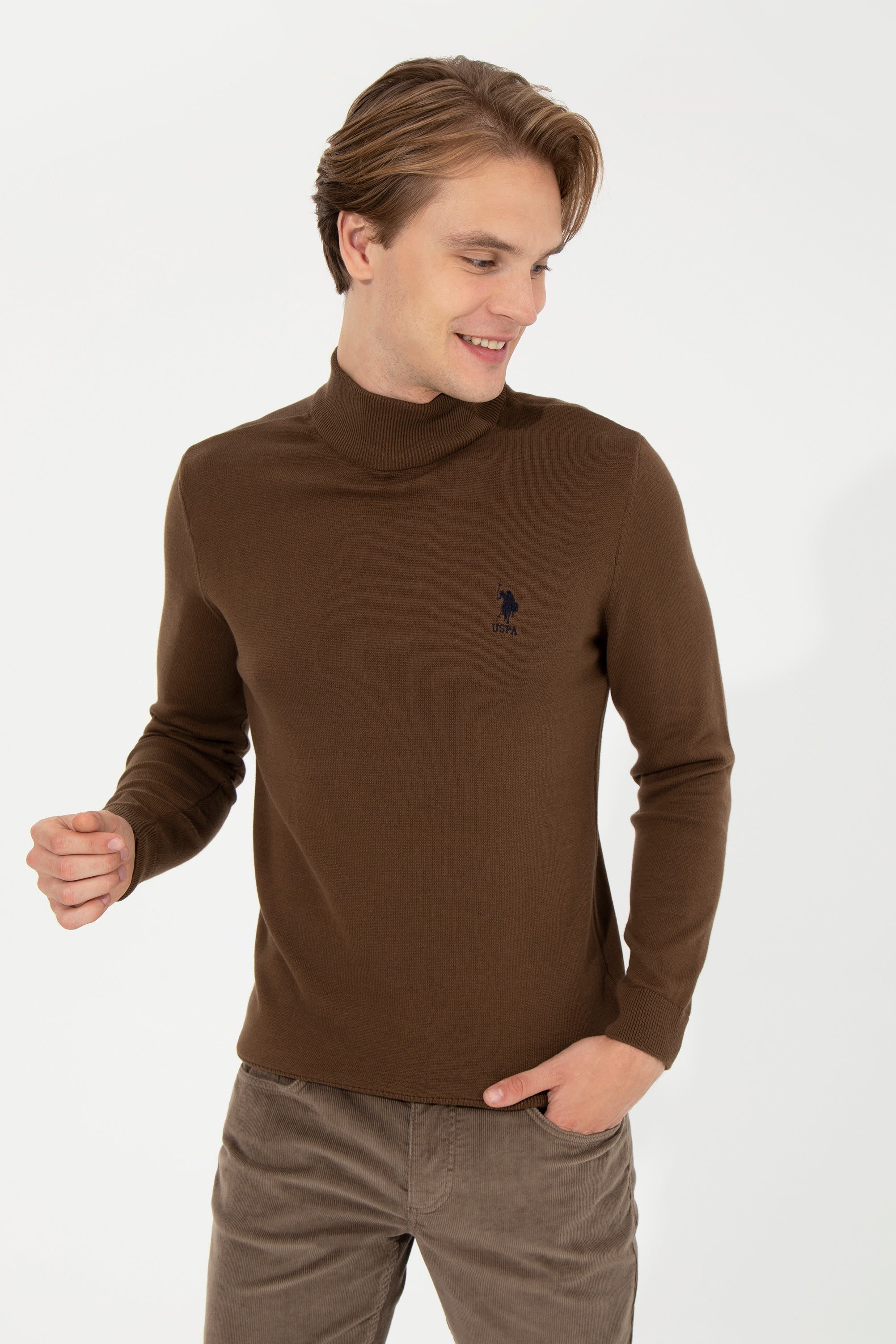 Brown Knitting Jumper U.S. Polo Assn.
