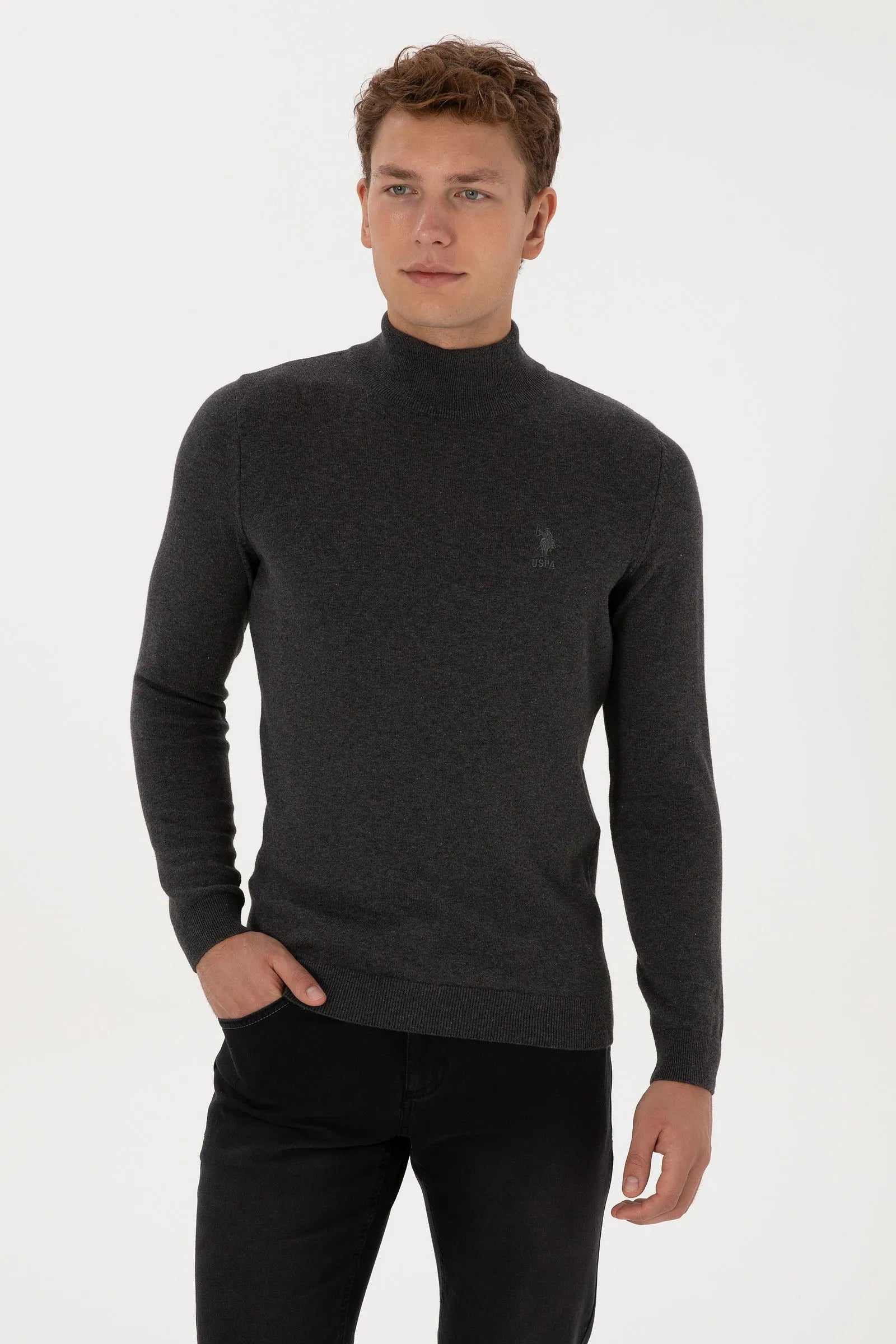 U.S. Polo Assn._Anthracite Mela_Anthracite Mela Turtle-neck Pullover_G081SZ0TK0 2226849_VR081_01