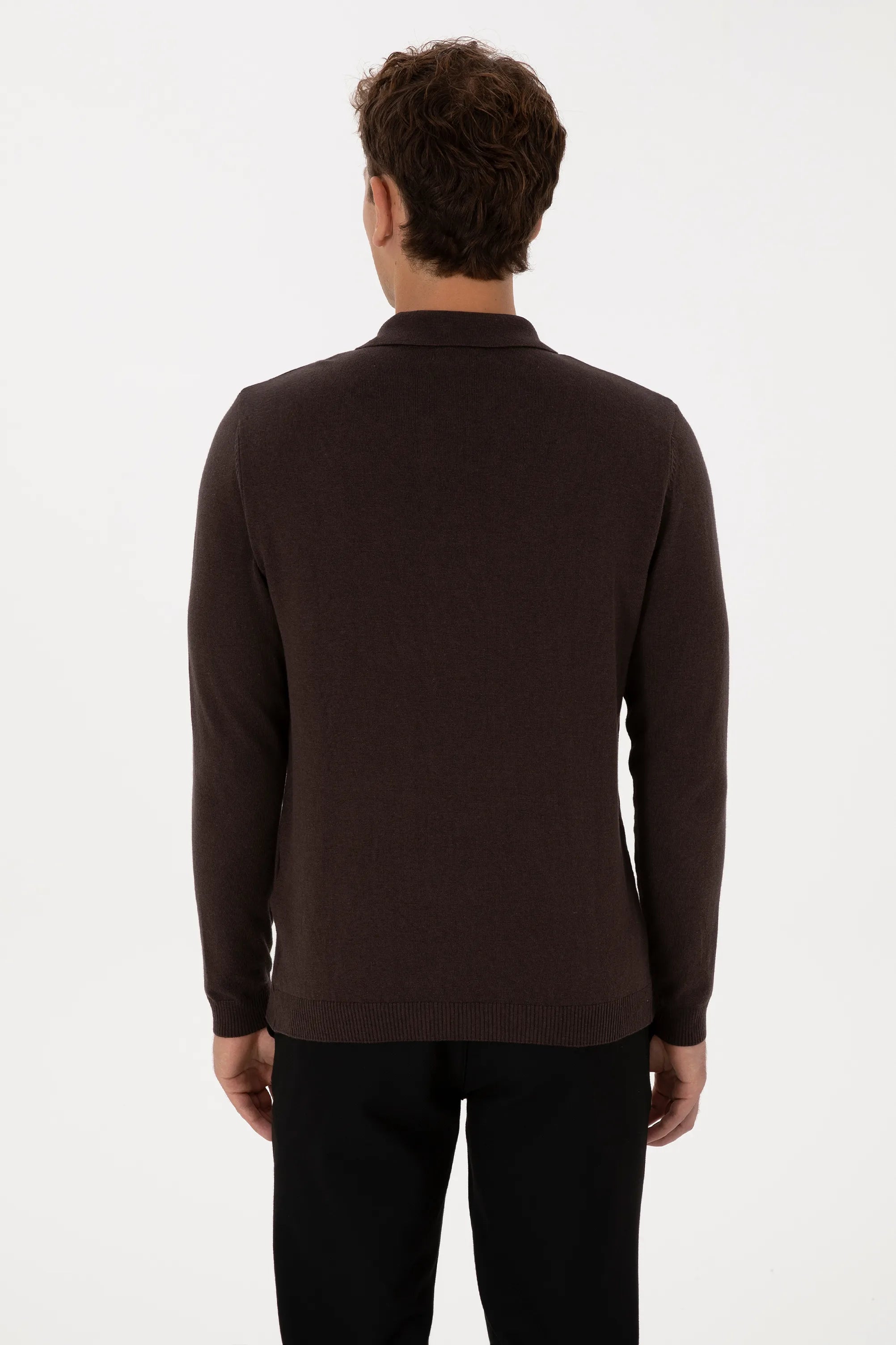 U.S. Polo Assn._Dark Brown_Dark Brown Long Sleeve Polo Shirt_G081SZ0TK0 2227111_VR084_05