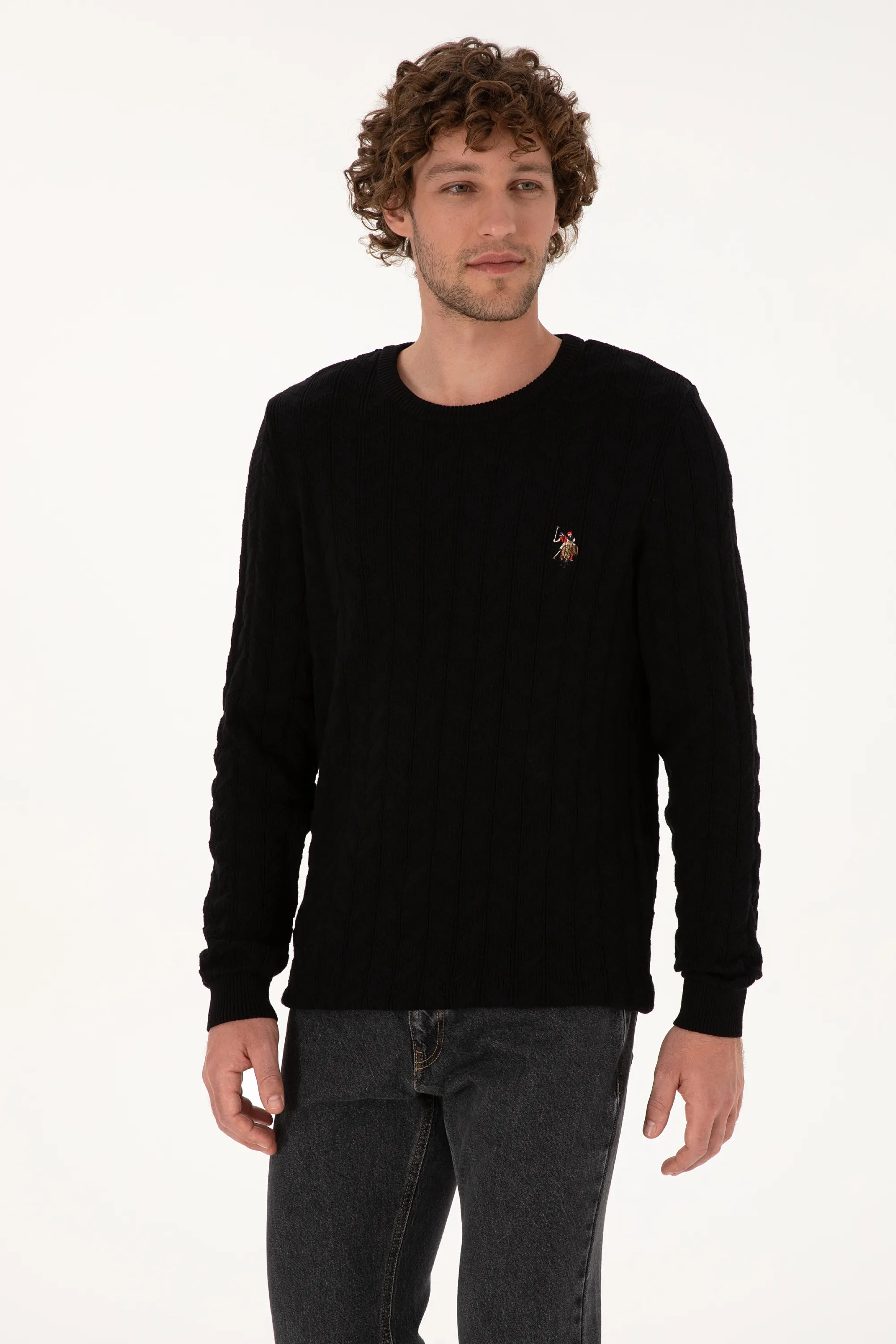 U.S. Polo Assn._Black_Black Knitted Pullover_G081SZ0TK0 2227375_VR046_03