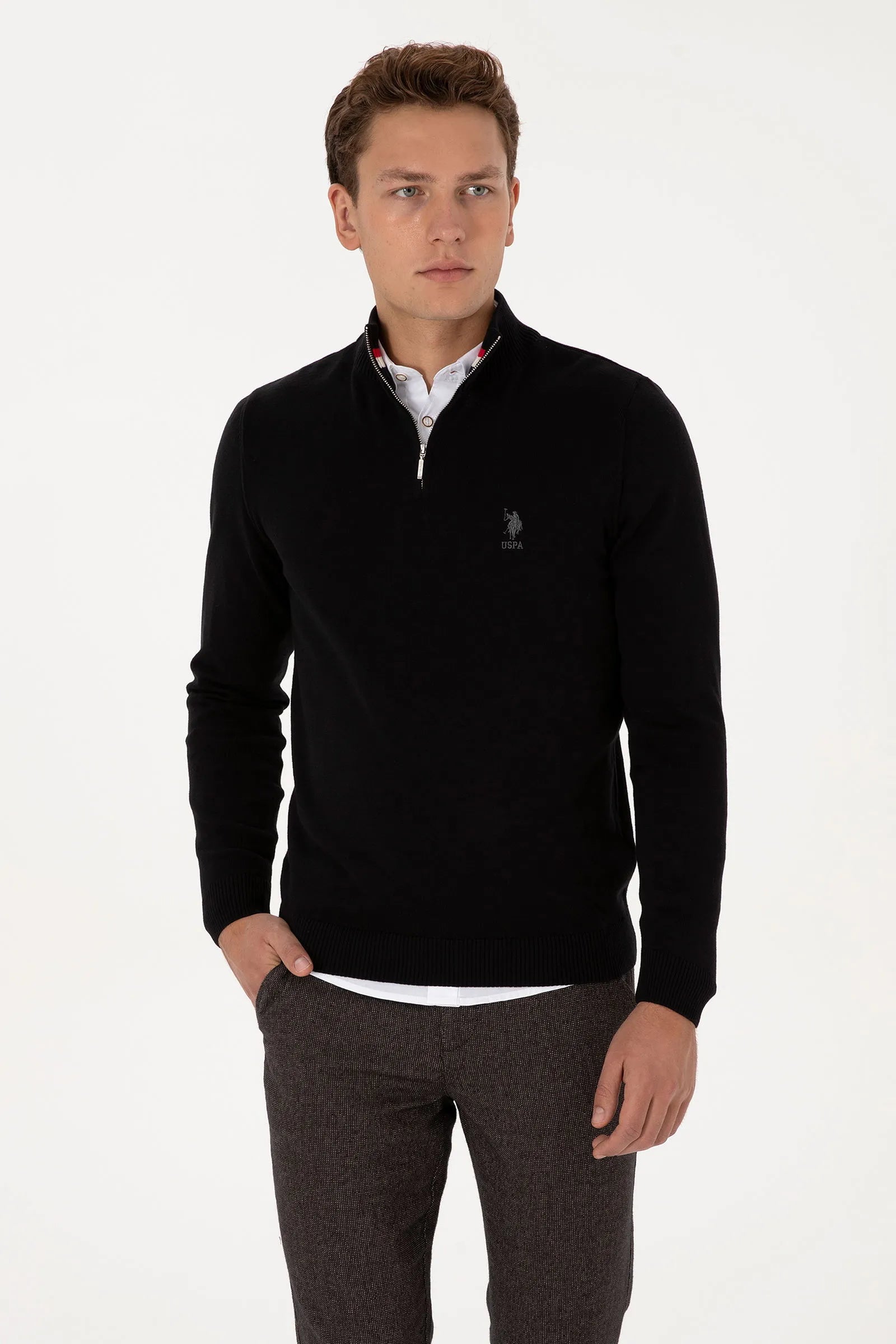 U.S. Polo Assn._Black_Black Sweater With Zipper_G081SZ0TK0 2334906_VR046_01
