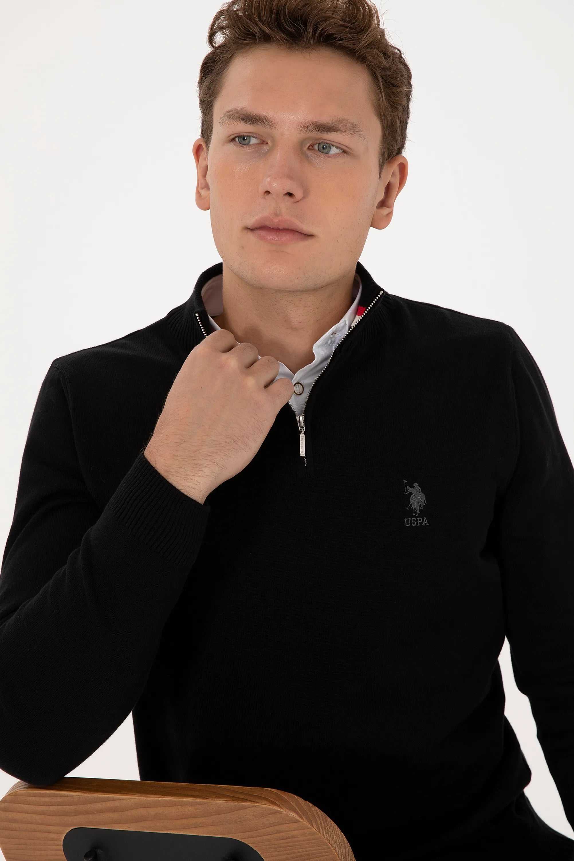 U.S. Polo Assn._Black_Black Sweater With Zipper_G081SZ0TK0 2334906_VR046_02