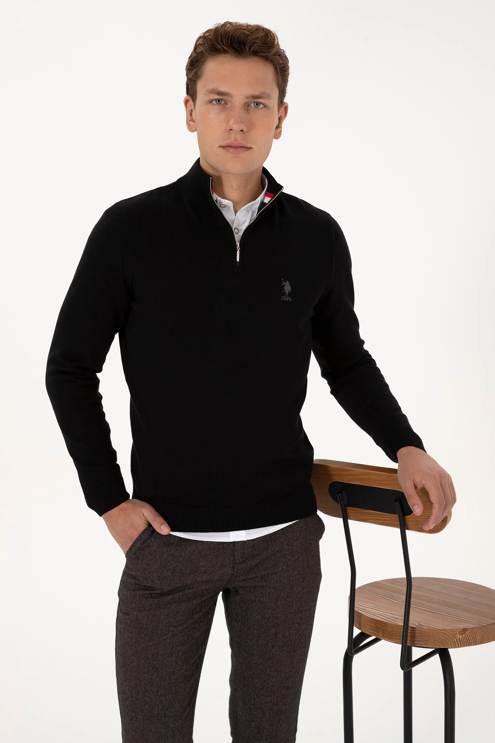 U.S. Polo Assn._Black_Black Sweater With Zipper_G081SZ0TK0 2334906_VR046_03