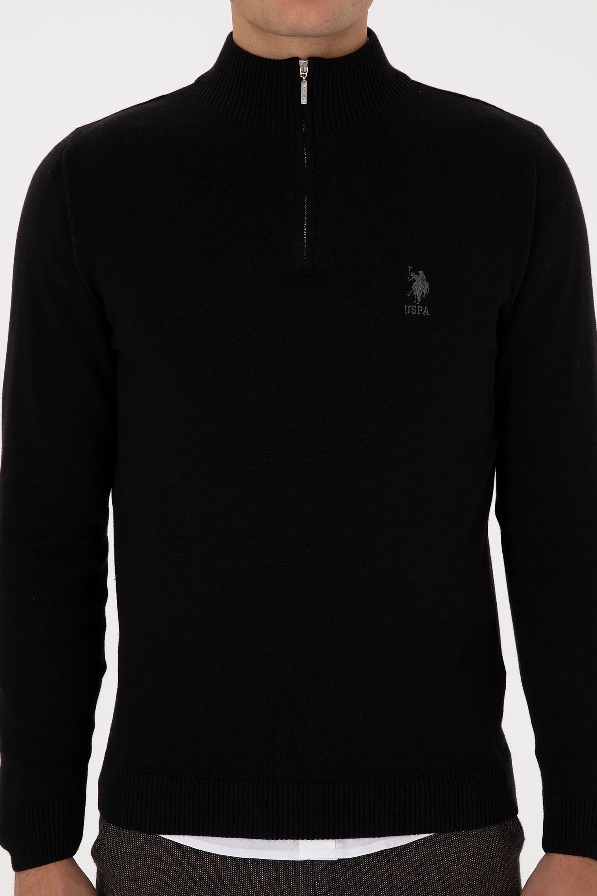U.S. Polo Assn._Black_Black Sweater With Zipper_G081SZ0TK0 2334906_VR046_06