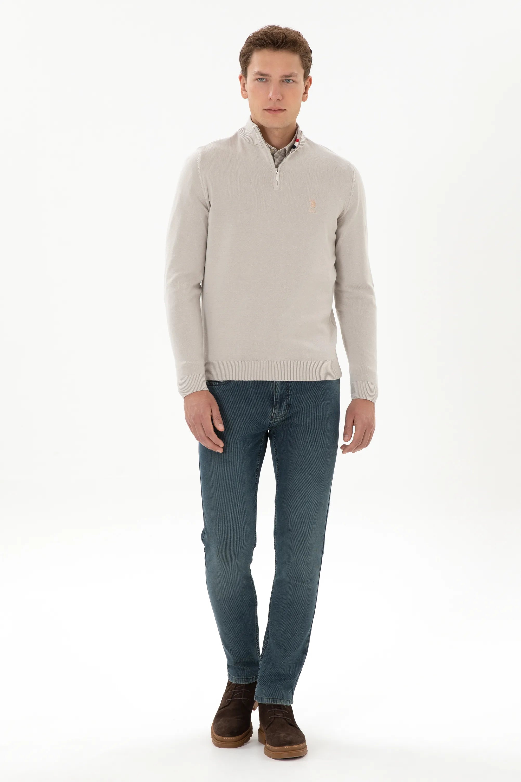 U.S. Polo Assn._Stone_Stone Sweater With Zipper_G081SZ0TK0 2334906_VR049_04