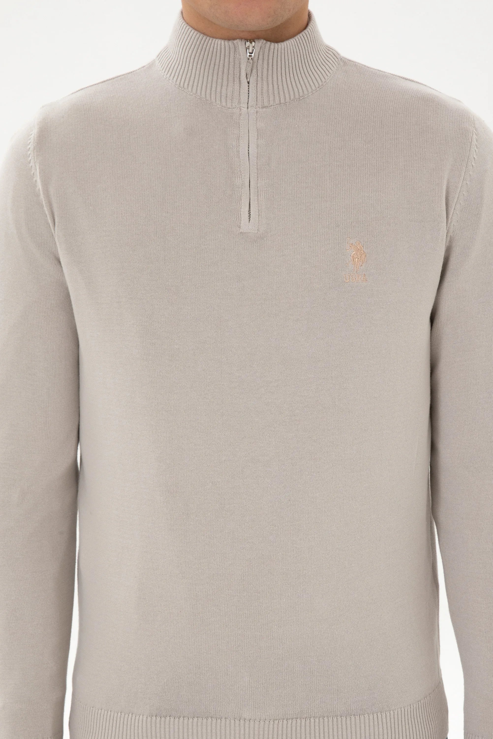 U.S. Polo Assn._Stone_Stone Sweater With Zipper_G081SZ0TK0 2334906_VR049_06