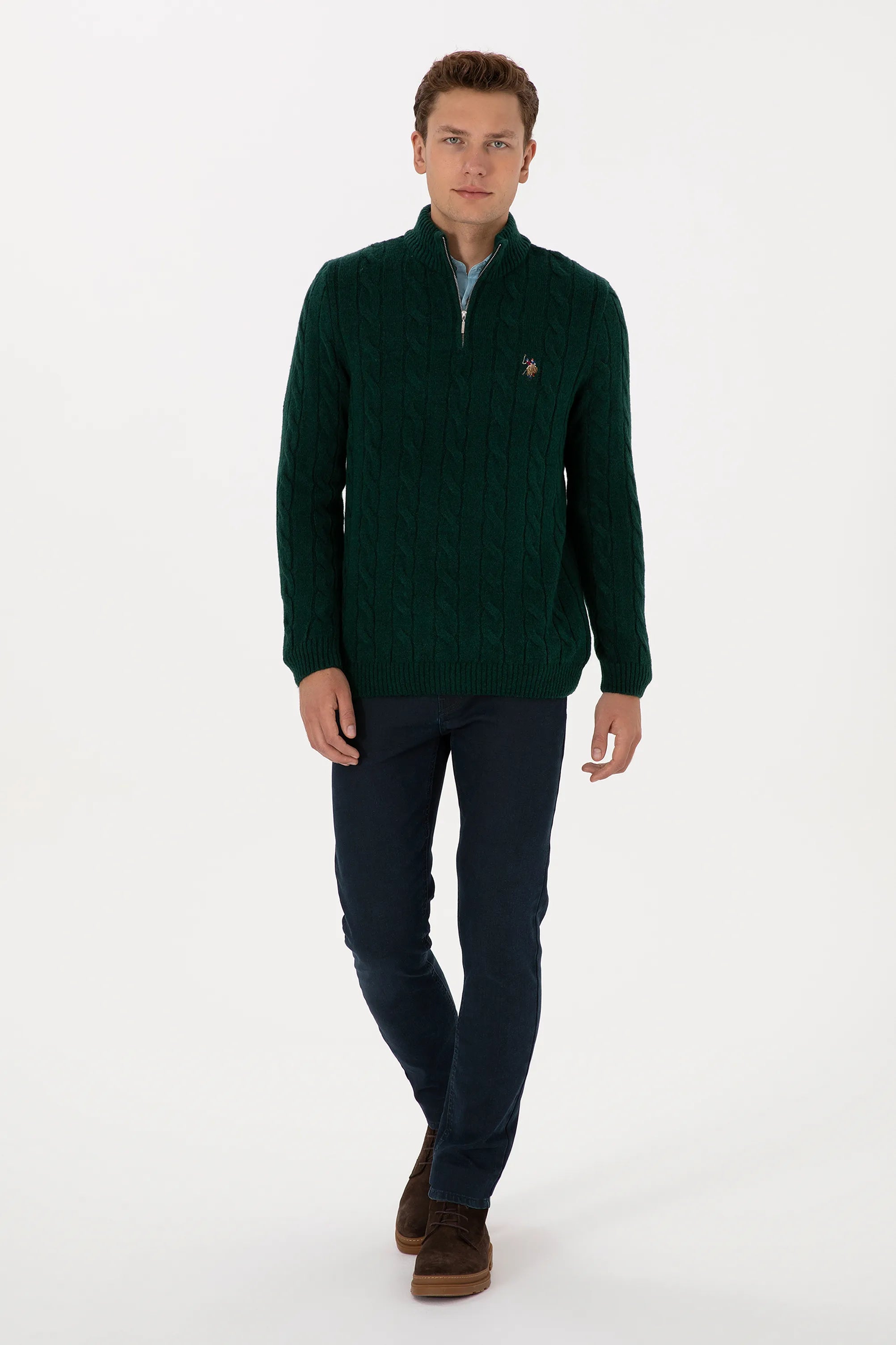 U.S. Polo Assn._Dark Green_Dark Green Sweater With Zipper_G081SZ0TK0 2335377_VR079_04