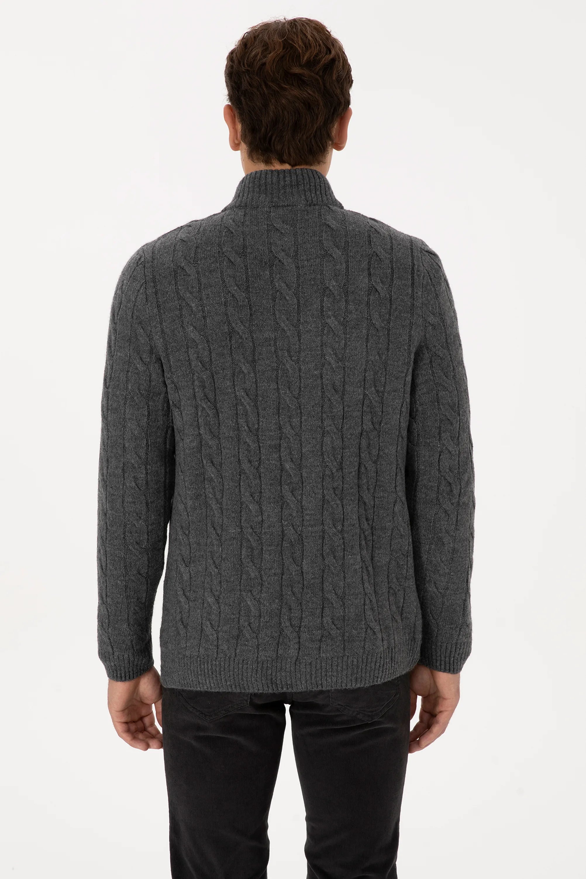 U.S. Polo Assn._Anthracite Mela_Anthracite Mela Sweater With Zipper_G081SZ0TK0 2335377_VR081_05