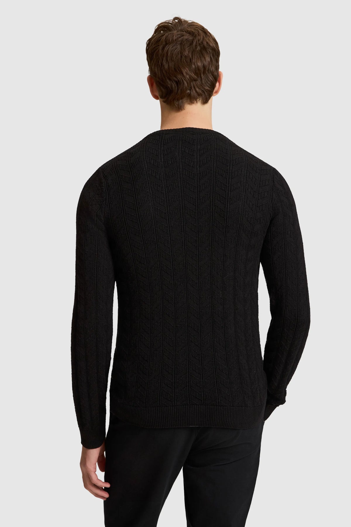 U.S. Polo Assn. Black Men Black Cable Knit Crew Neck Pullover SKU: G081SZ0TK0 PU-14829_VR046 Image 05