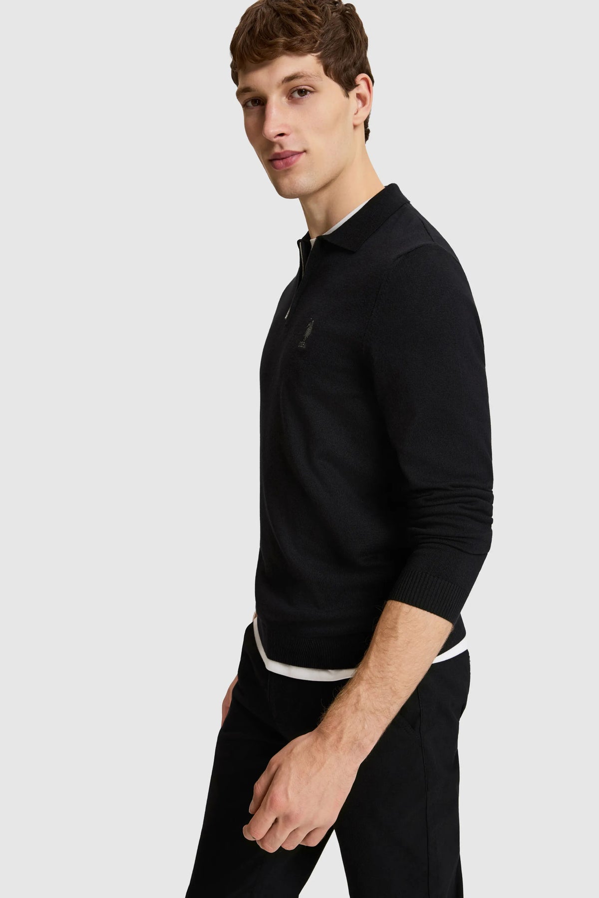 U.S. Polo Assn. Black Men Black Half Zip Knitted Pullover SKU: G081SZ0TK0 PU-15028_VR046 Image 03