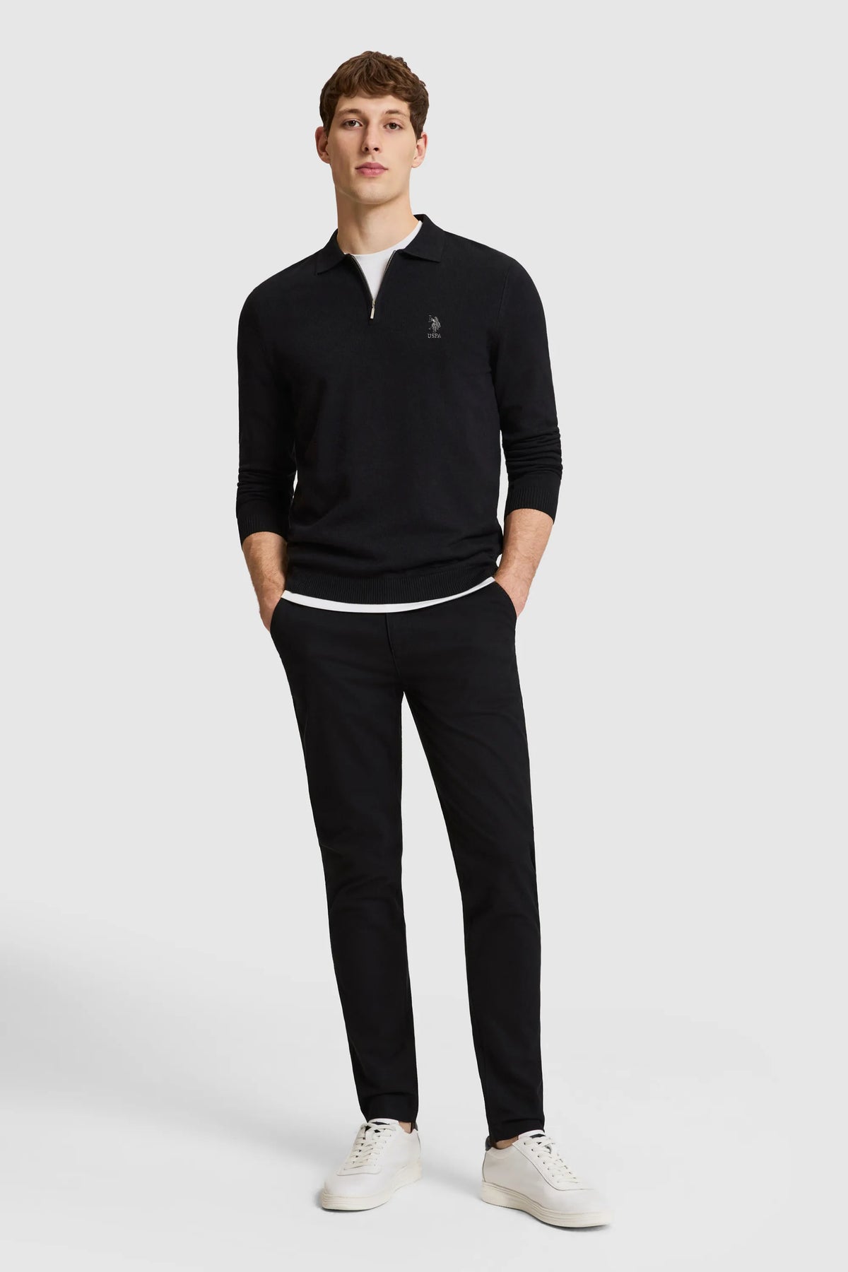 U.S. Polo Assn. Black Men Black Half Zip Knitted Pullover SKU: G081SZ0TK0 PU-15028_VR046 Image 04