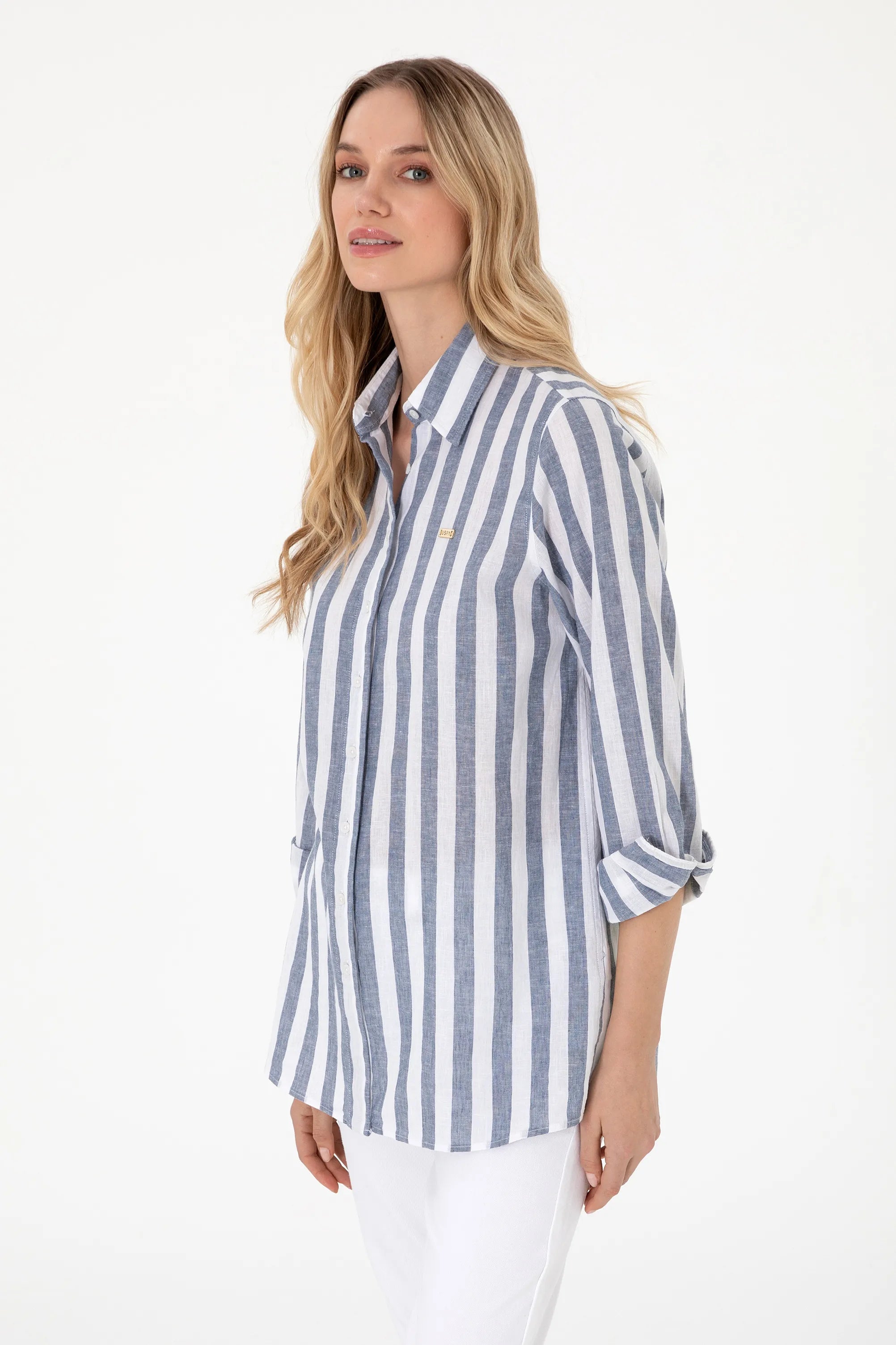 U.S. Polo Assn. Navy Blue Women Navy Blue Shirt Long Sleeve SKU: G082GL0040 2099491_VR033 Image 03