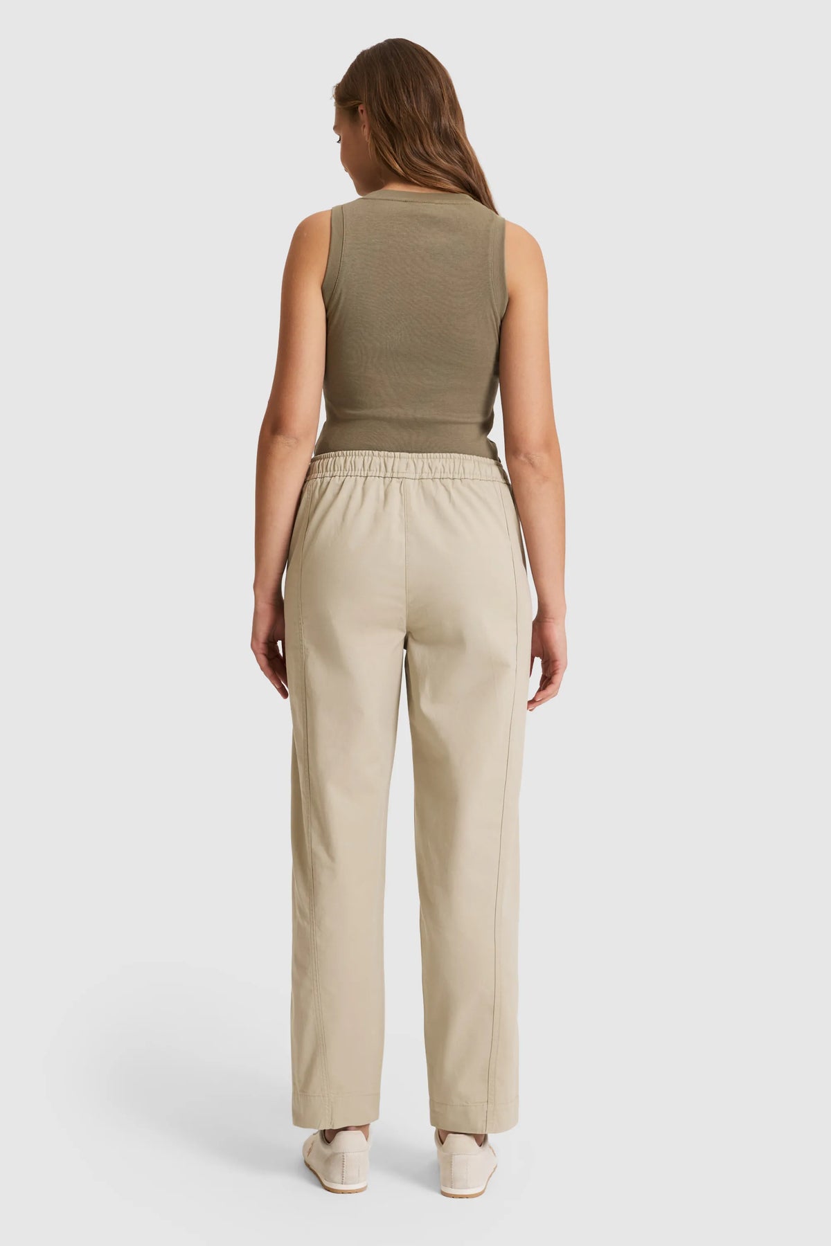 U.S. Polo Assn. Light Khaki Women Light Khaki Wide Leg Drawstring Slip on Trousers SKU: G082GL0780 PU-9823_VR183 Image 05