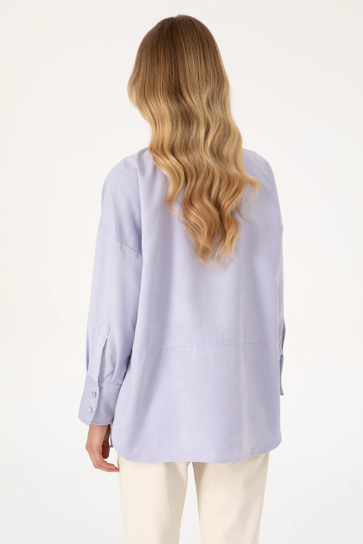 U.S. Polo Assn. Lavender Women Lavender Oversized Long Sleeve Shirt SKU: G082SZ0040 2237571_VR245 Image 05