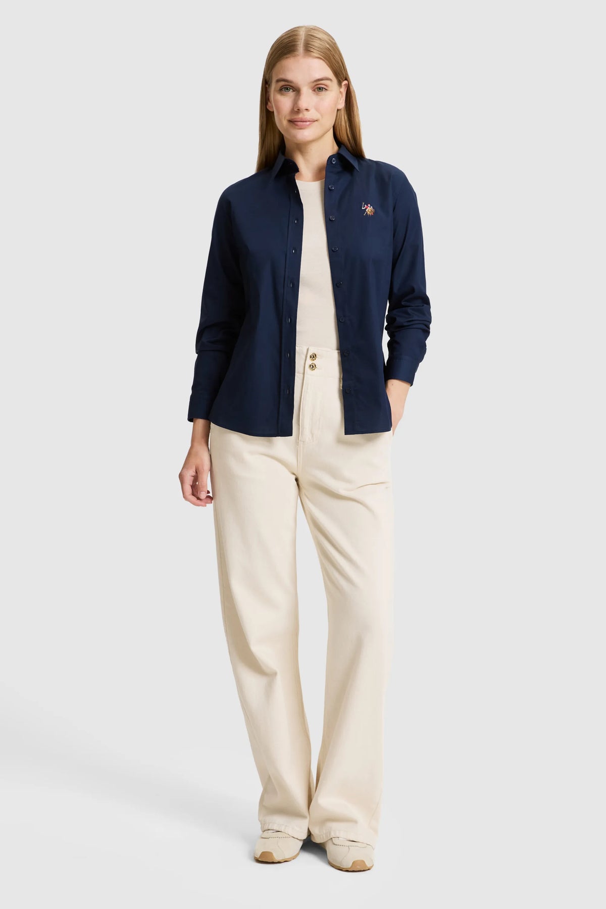 U.S. Polo Assn. Navy Women Navy Long Sleeve Twill Shirt SKU: G082SZ0040 PU-13079_VR033 Image 04
