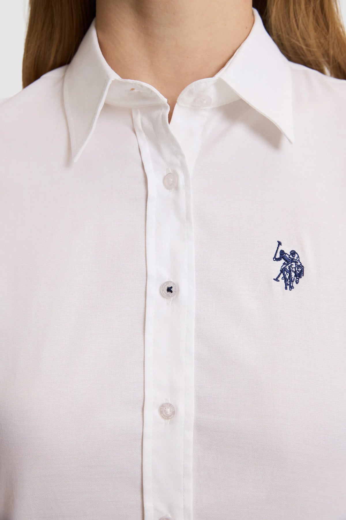U.S. Polo Assn. White Women White Long Sleeve Fitted Cotton Shirt SKU: G082SZ0040 PU-13080_VR013 Image 06