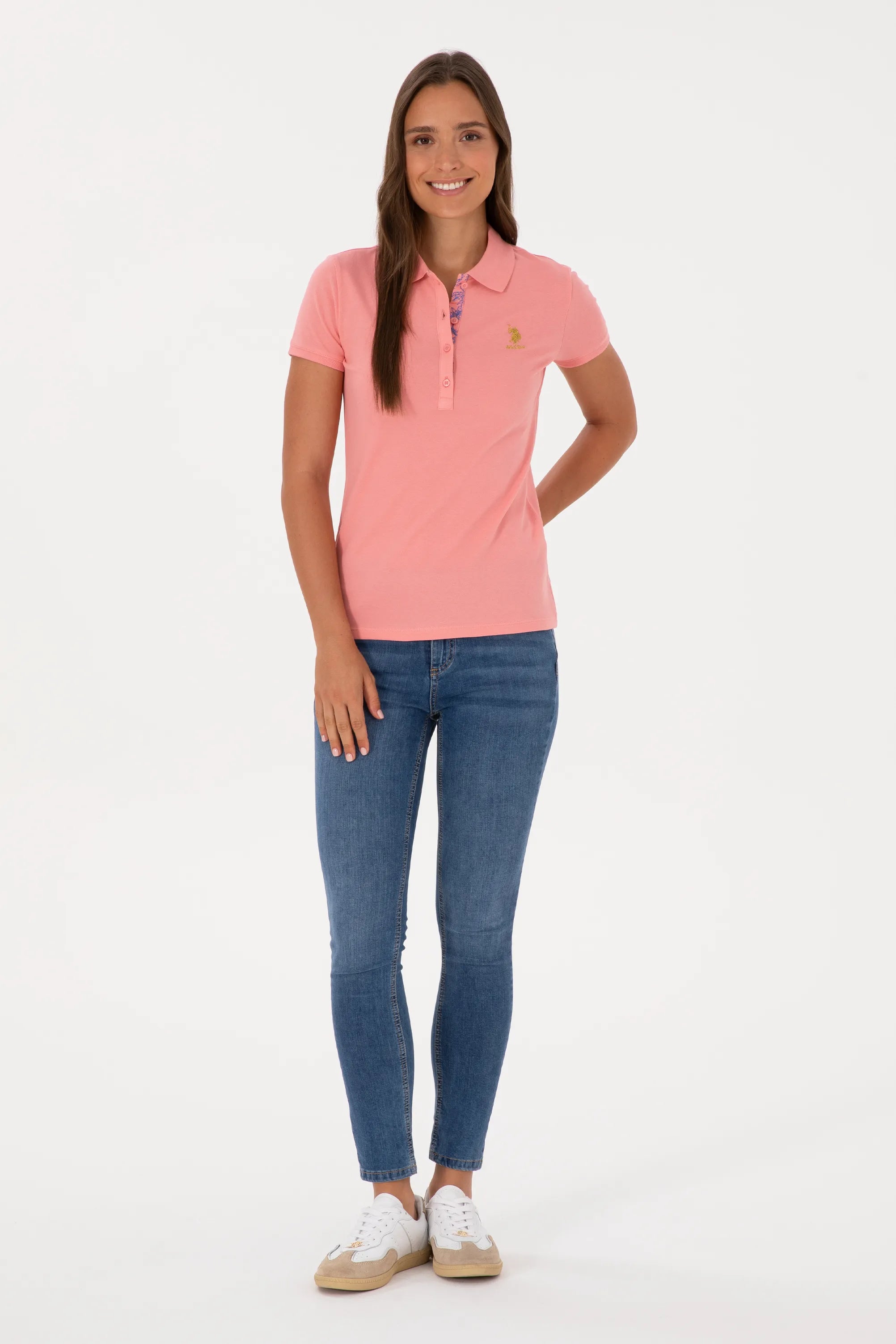 U.S. Polo Assn. Pink Women Pink Polo Shirt SKU: G082SZ0110 2075777_VR041 Image 04