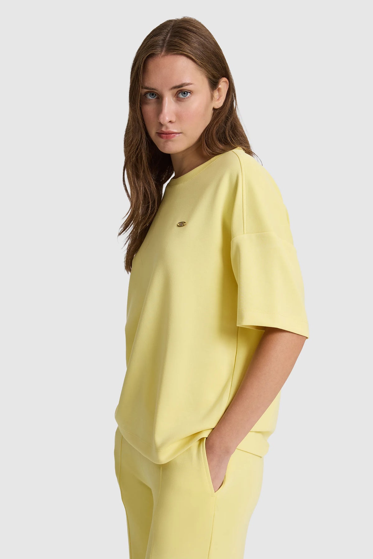 U.S. Polo Assn. Light Yellow Women Light Yellow Short Sleeve Relaxed Fit T-Shirt SKU: G082SZ0110 PU-12181_VR004 Image 03