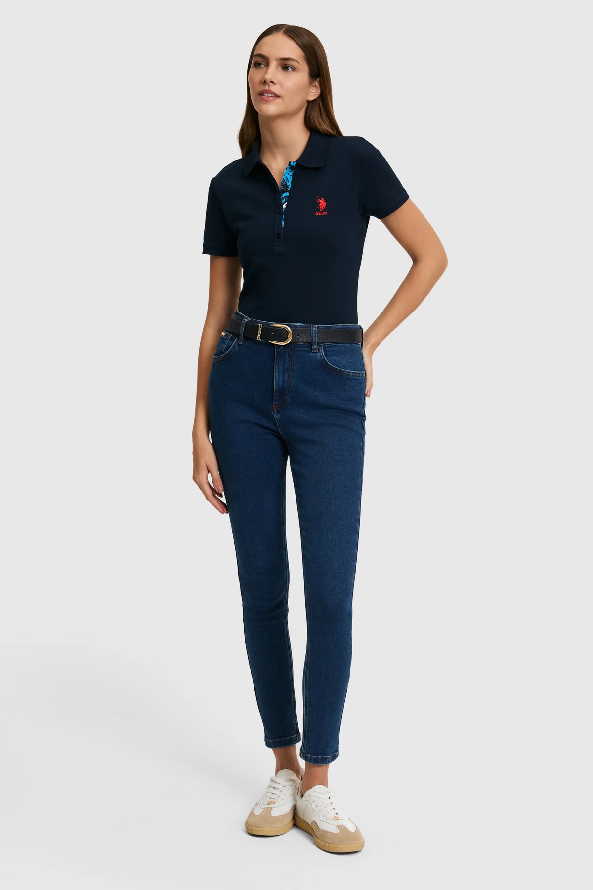 U.S. Polo Assn. Navy Women Navy Short Sleeve Fitted PiquŽ Polo Shirt SKU: G082SZ0110 PU-8814_VR033 Image 04