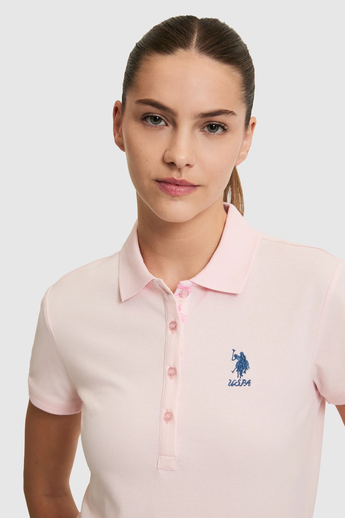 U.S. Polo Assn. Light Pink Women Light Pink Short Sleeve PiquŽ Polo Shirt SKU: G082SZ0110 PU-8814_VR078 Image 02