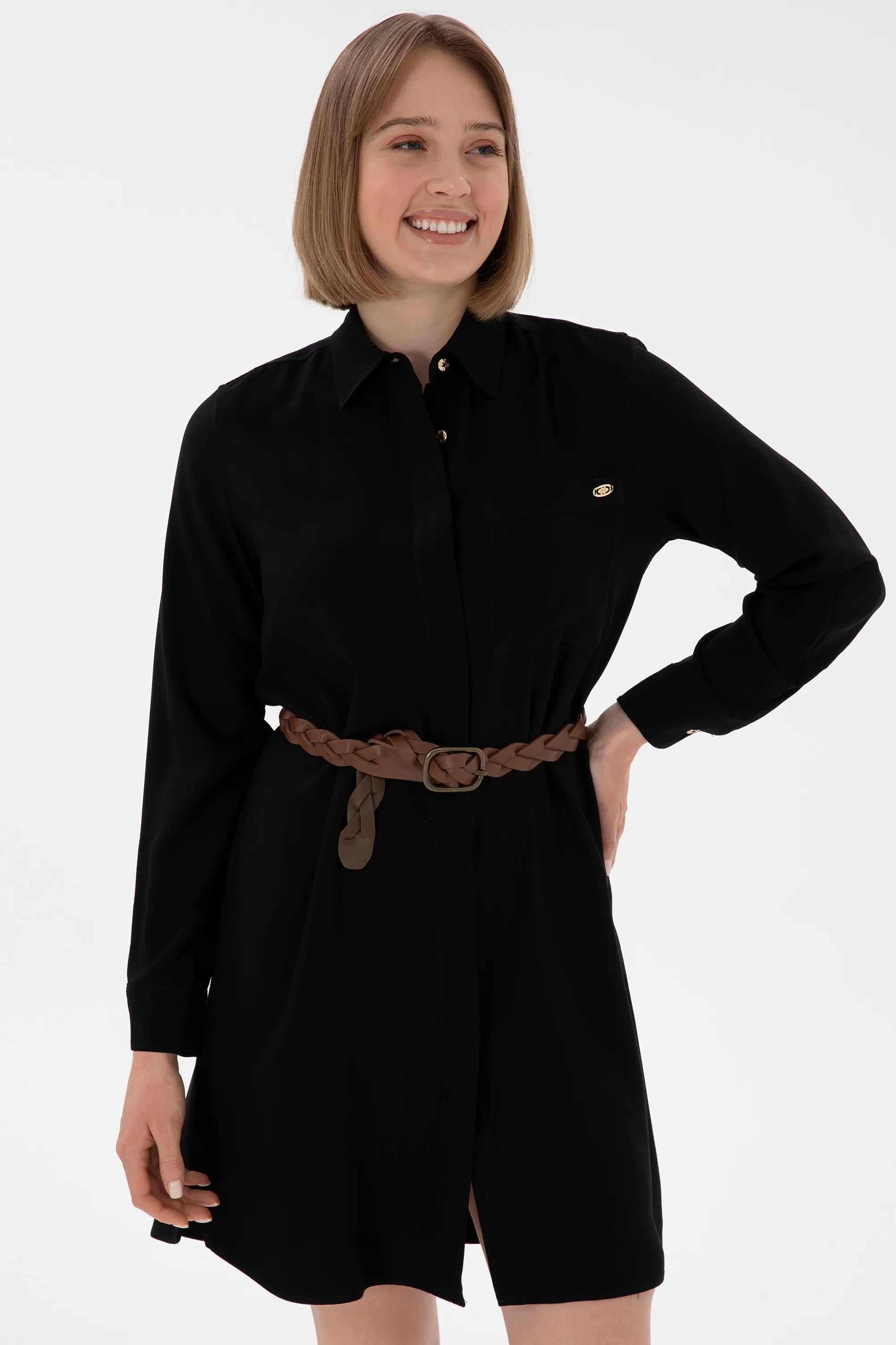 U.S. Polo Assn. Black Women Black Woven Dress SKU: G082SZ0320 2119558_VR046 Image 02